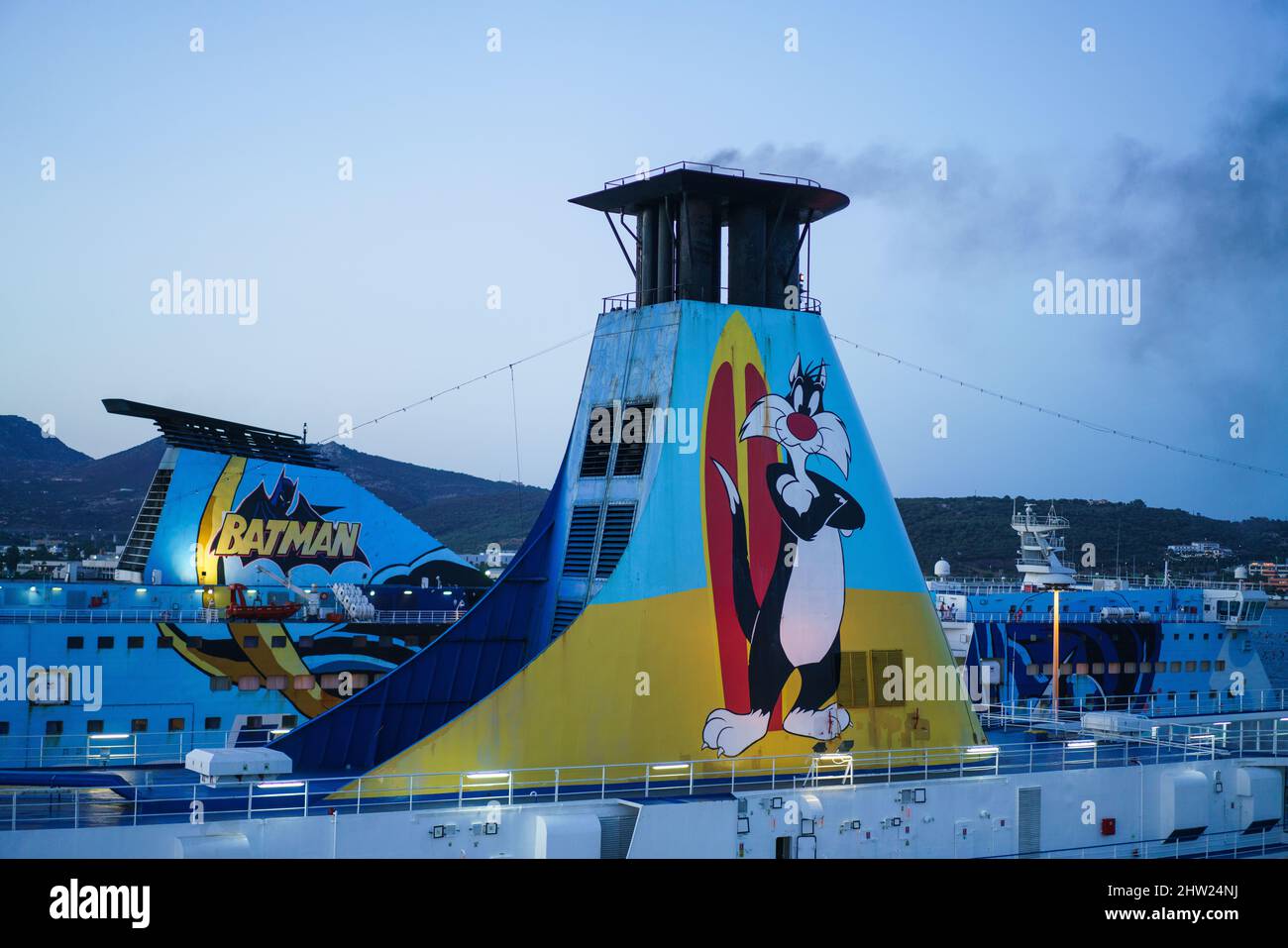 Hafen von Olbia, Blick vom Boot aus, Sardinien, Italien, Europa. Stockfoto