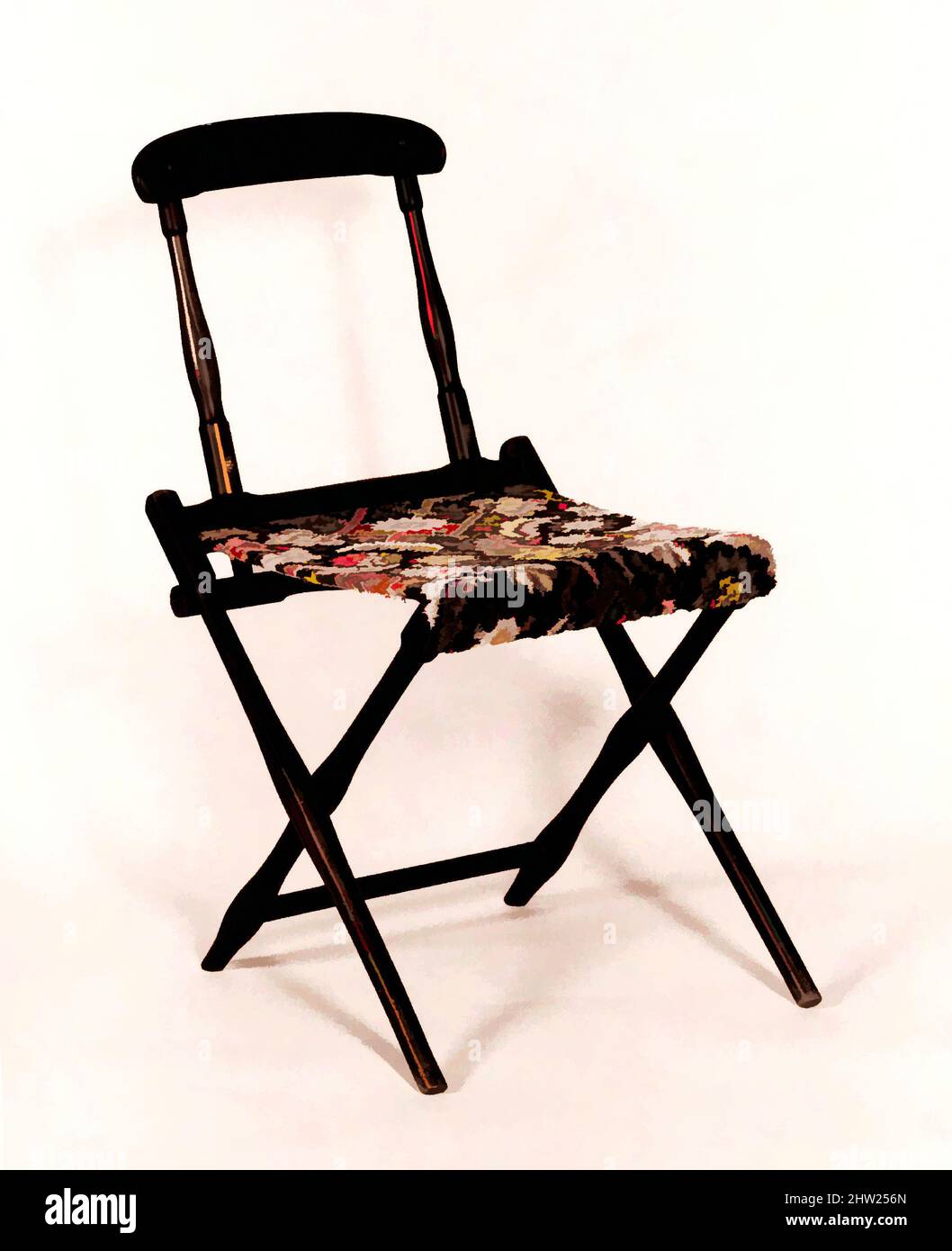 Kunst inspiriert von Side Chair, ca. 1866, Holz, 29 1/2 x 14 x 15 1/2 Zoll (74,9 x 35,6 x 39,4 cm), Möbel, B. J. Harrison, Classic Works modernisiert von Artotop mit einem Schuss Moderne. Formen, Farbe und Wert, auffällige visuelle Wirkung auf Kunst. Emotionen durch Freiheit von Kunstwerken auf zeitgemäße Weise. Eine zeitlose Botschaft, die eine wild kreative neue Richtung verfolgt. Künstler, die sich dem digitalen Medium zuwenden und die Artotop NFT erschaffen Stockfoto