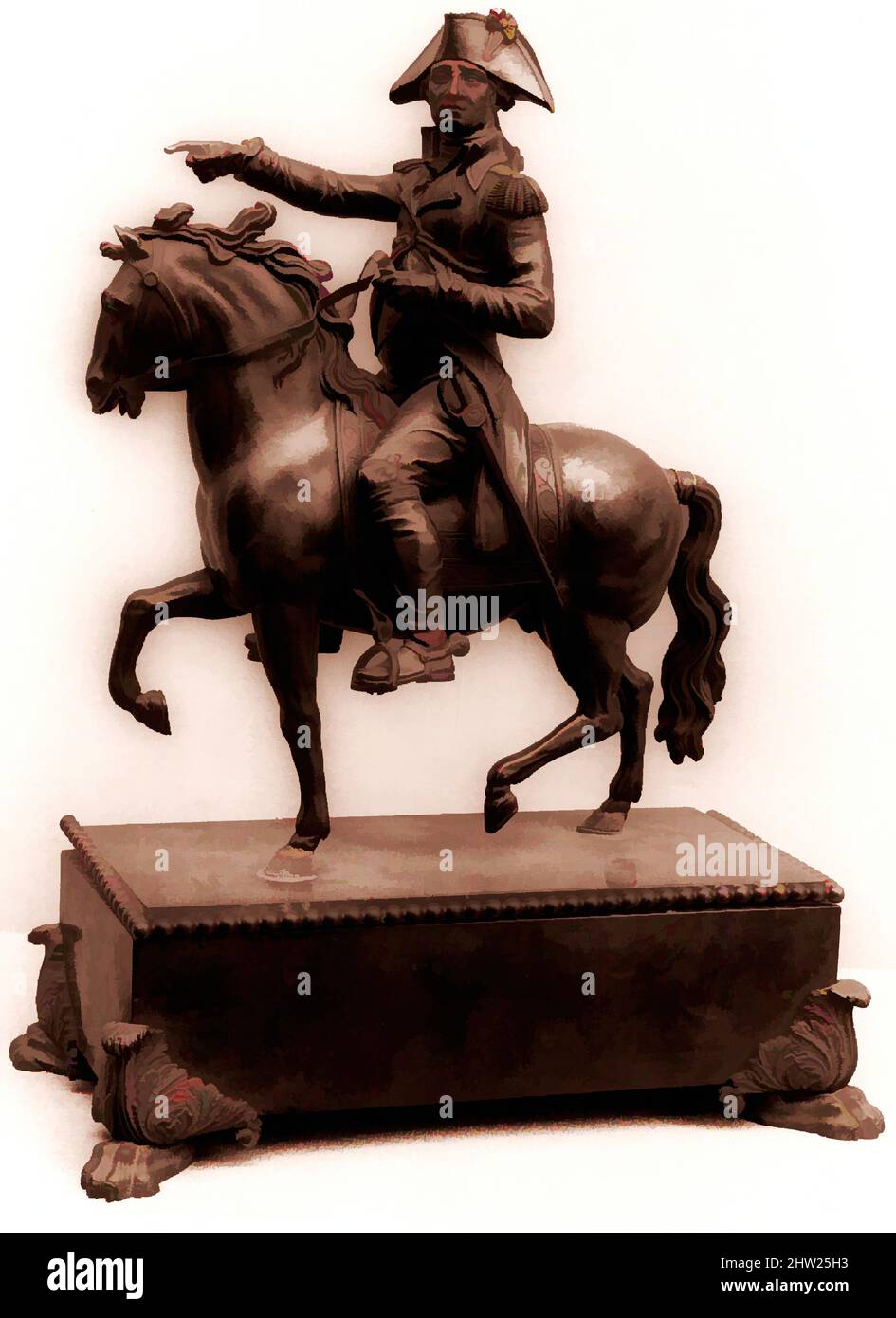 Kunst inspiriert von George Washington, ca. 1850, wahrscheinlich in Frankreich hergestellt, Bronze, H. 13 Zoll (33 cm), Skulptur, Klassisches von Artotop modernisiertes Werk mit einem Schuss Moderne. Formen, Farbe und Wert, auffällige visuelle Wirkung auf Kunst. Emotionen durch Freiheit von Kunstwerken auf zeitgemäße Weise. Eine zeitlose Botschaft, die eine wild kreative neue Richtung verfolgt. Künstler, die sich dem digitalen Medium zuwenden und die Artotop NFT erschaffen Stockfoto