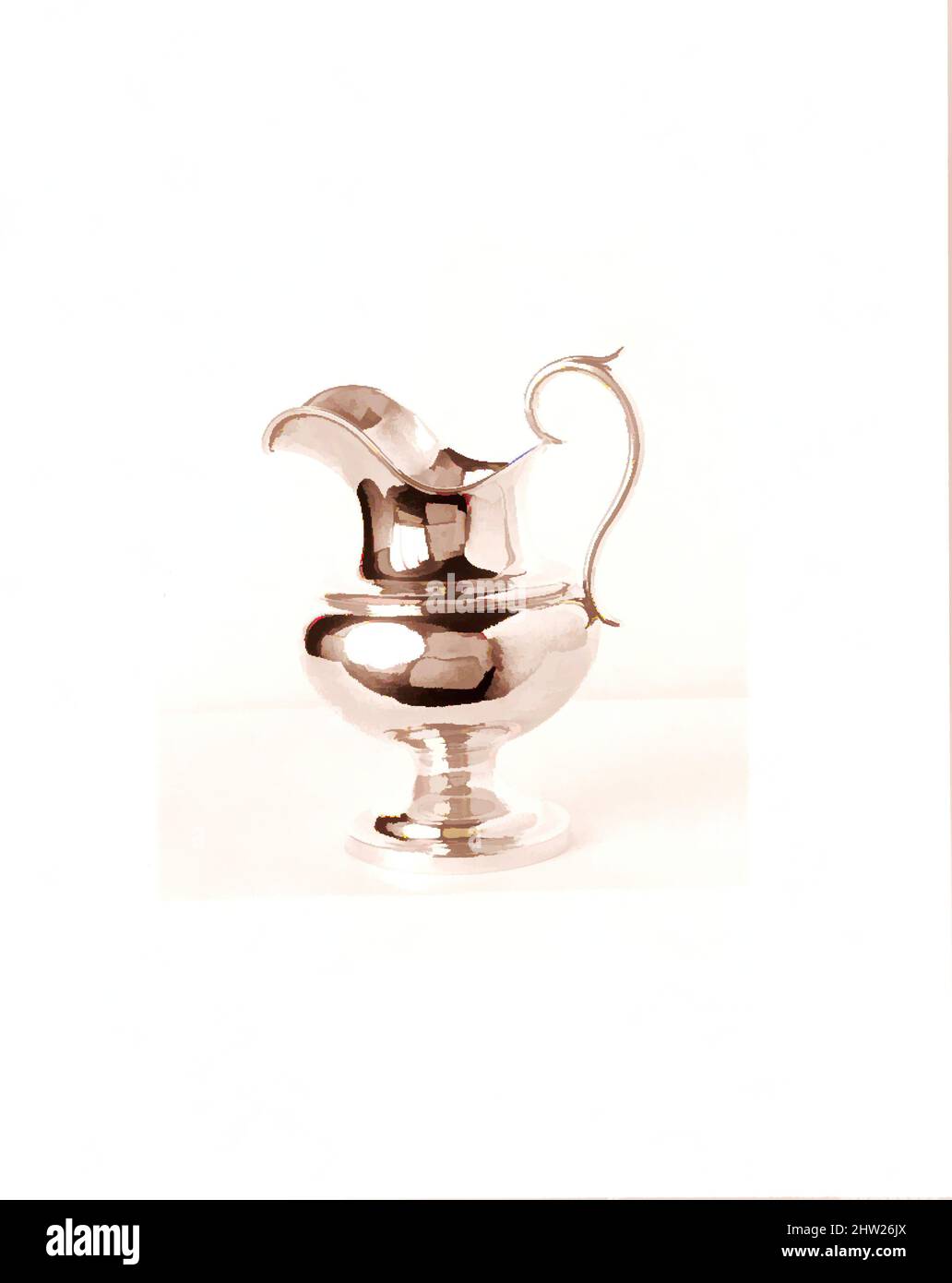 Kunst inspiriert von Creamer, ca. 1830, hergestellt in Boston, Massachusetts, USA, Silber, insgesamt: 7 x 5 7/16 Zoll (17,8 x 13,8 cm); 10 oz. 8 dwt. (323 g), Silver, Newell Harding (1796–1862, Klassisches Werk, modernisiert von Artotop mit einem Schuss Moderne. Formen, Farbe und Wert, auffällige visuelle Wirkung auf Kunst. Emotionen durch Freiheit von Kunstwerken auf zeitgemäße Weise. Eine zeitlose Botschaft, die eine wild kreative neue Richtung verfolgt. Künstler, die sich dem digitalen Medium zuwenden und die Artotop NFT erschaffen Stockfoto