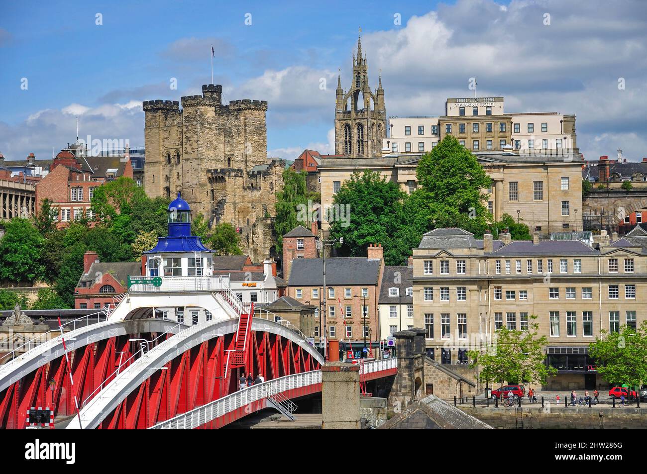 Blick auf die Stadt über den Fluss Tyne, Newcastle Upon Tyne, Tyne and Wear, England, Vereinigtes Königreich Stockfoto