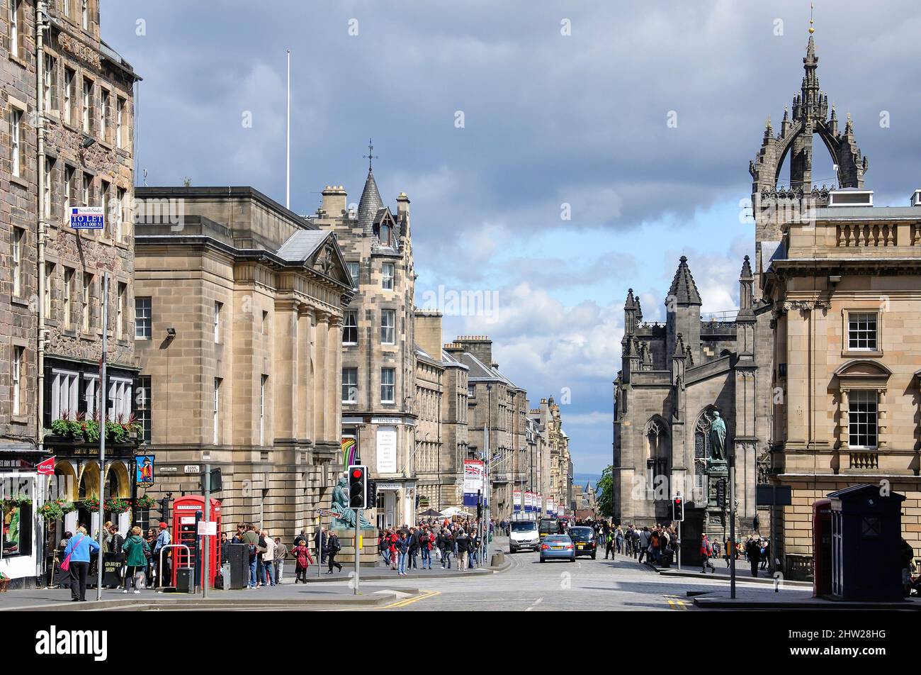 Zeigen Sie an, Royal Mile, Altstadt, Edinburgh, Lothian, Schottland, Vereinigtes Königreich Stockfoto