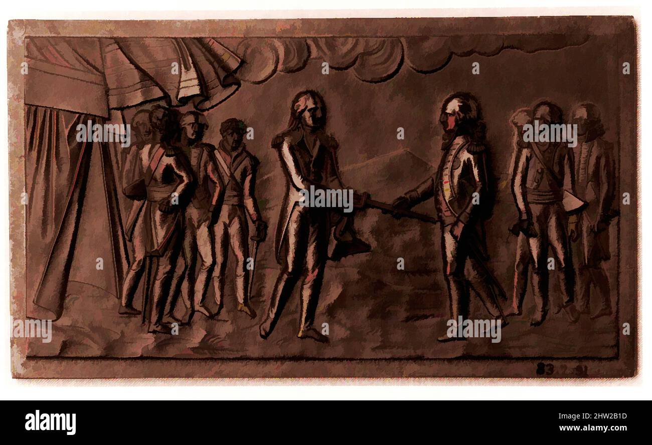 Kunst inspiriert von Plaque, 1781–83, Eisen oder Stahl, 5 1/8 x 3 Zoll (13 x 7,6 cm), Metall, Klassische Werke von Artotop mit einem Schuss Moderne modernisiert. Formen, Farbe und Wert, auffällige visuelle Wirkung auf Kunst. Emotionen durch Freiheit von Kunstwerken auf zeitgemäße Weise. Eine zeitlose Botschaft, die eine wild kreative neue Richtung verfolgt. Künstler, die sich dem digitalen Medium zuwenden und die Artotop NFT erschaffen Stockfoto