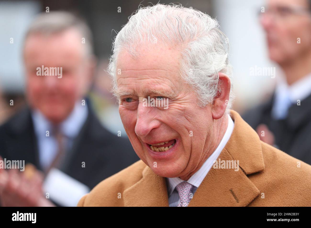 S.H. Prinz von Wales, Prinz Charles, abgebildet bei einem Besuch in Winchester, Hampshire. Stockfoto