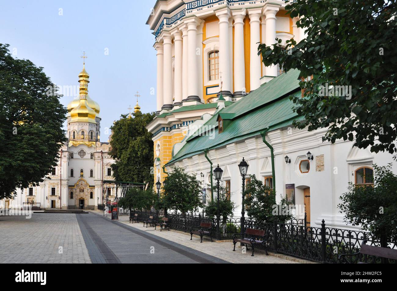 Kiew (Kiew) Höhlenkloster (Kiew-Pechersk Lavra) in der ukrainischen Hauptstadt. Es handelt sich um ein historisches christliches Kloster, das in der östlichen Orthodoxie gegründet wurde Stockfoto
