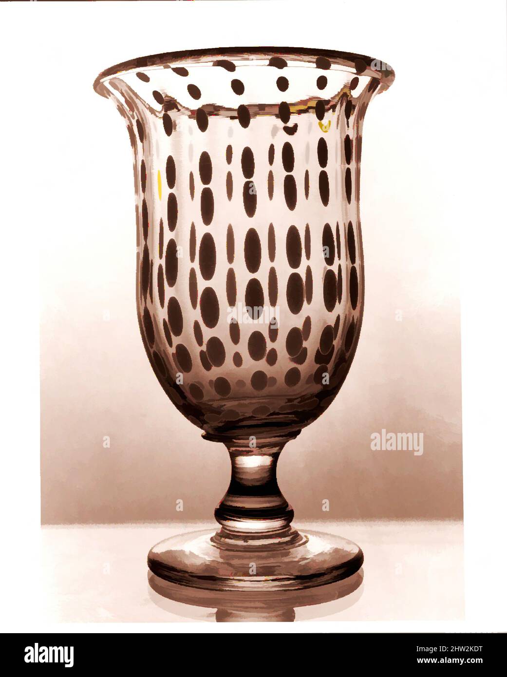 Art Inspired by Vase, 1860–80, möglicherweise Made in New Jersey, USA, amerikanisch, frei geblasenes, farbloses und weißes, opakes Glas, H. 7 7/8 Zoll (20 cm), Glas, Classic Works modernisiert von Artotop mit einem Schuss Modernität. Formen, Farbe und Wert, auffällige visuelle Wirkung auf Kunst. Emotionen durch Freiheit von Kunstwerken auf zeitgemäße Weise. Eine zeitlose Botschaft, die eine wild kreative neue Richtung verfolgt. Künstler, die sich dem digitalen Medium zuwenden und die Artotop NFT erschaffen Stockfoto