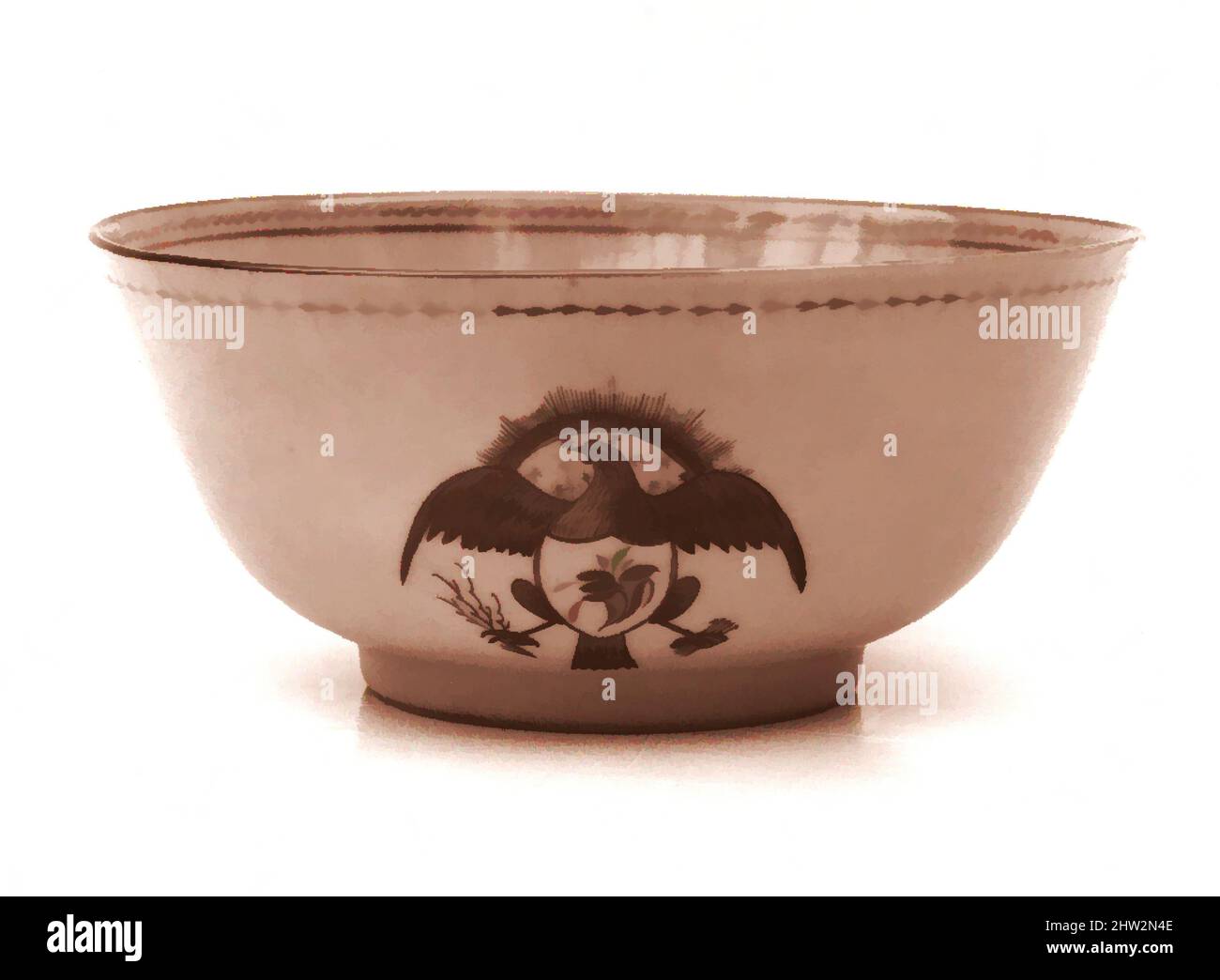 Kunst inspiriert von Slop Bowl, 1800–1815, Made in China, Chinesisch, Porzellan, H. 2 3/8 Zoll (6 cm); Durchm. 5 1/2 Zoll (14 cm), Keramik, Klassisches von Artotop modernisiertes Werk mit einem Schuss Moderne. Formen, Farbe und Wert, auffällige visuelle Wirkung auf Kunst. Emotionen durch Freiheit von Kunstwerken auf zeitgemäße Weise. Eine zeitlose Botschaft, die eine wild kreative neue Richtung verfolgt. Künstler, die sich dem digitalen Medium zuwenden und die Artotop NFT erschaffen Stockfoto