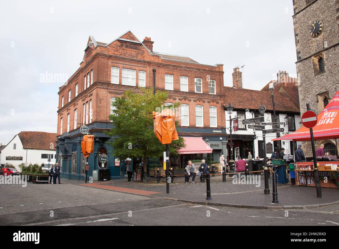 Blick auf Market Cross in St Albans, Hertfordshire in Großbritannien Stockfoto