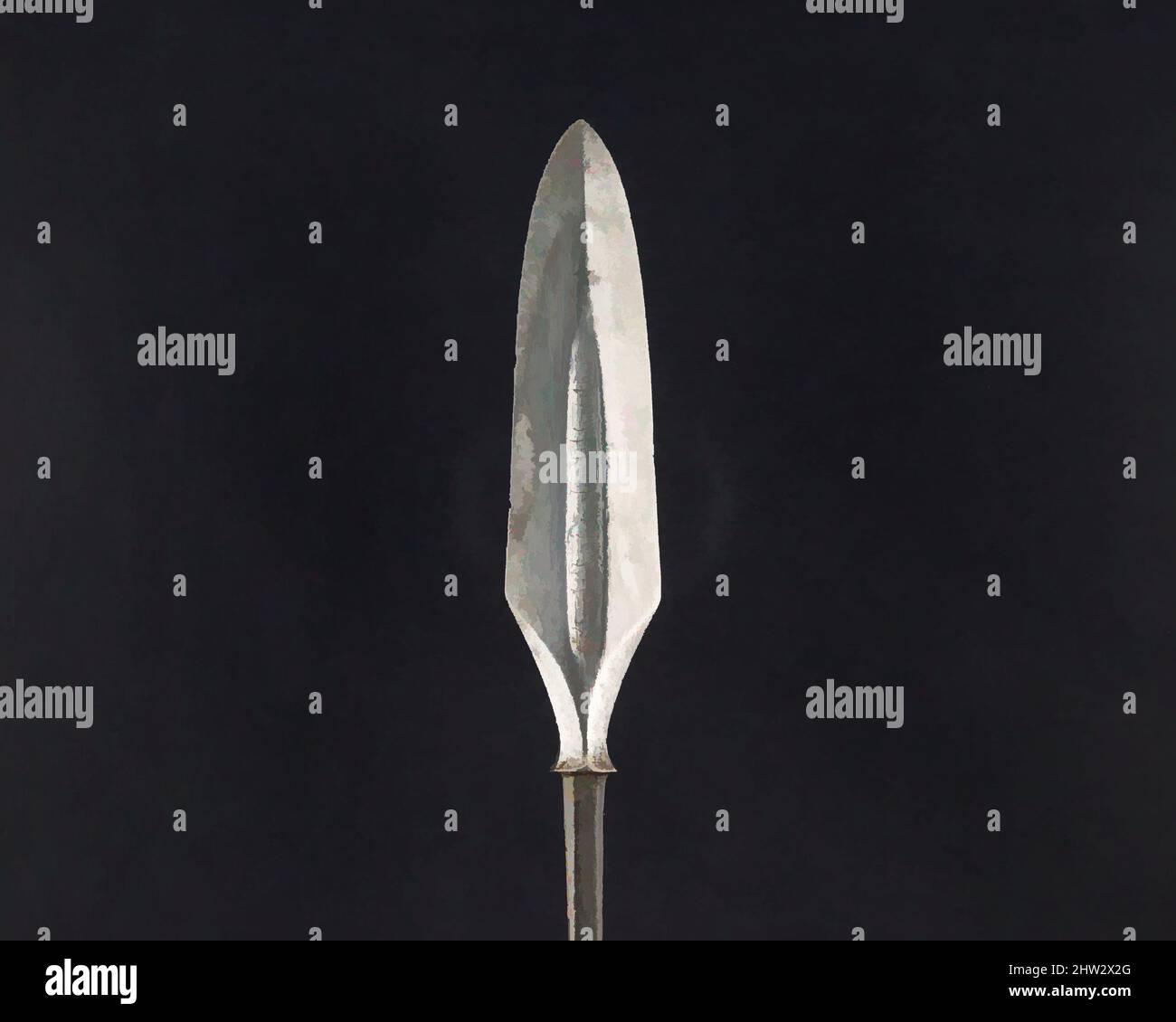 Art inspired by Arrowhead (Yanonē), 18. Century, Japanese, Steel, L. 18 in. (45,7 cm); L des Kopfes 4 Zoll (10,2 cm); B: 1 Zoll (2,5 cm); Gewicht 1,8 oz. (51 g), Bogenschießgeräte-Pfeilspitzen, Klassisches Werk, das von Artotop mit einem Schuss Modernität modernisiert wurde. Formen, Farbe und Wert, auffällige visuelle Wirkung auf Kunst. Emotionen durch Freiheit von Kunstwerken auf zeitgemäße Weise. Eine zeitlose Botschaft, die eine wild kreative neue Richtung verfolgt. Künstler, die sich dem digitalen Medium zuwenden und die Artotop NFT erschaffen Stockfoto