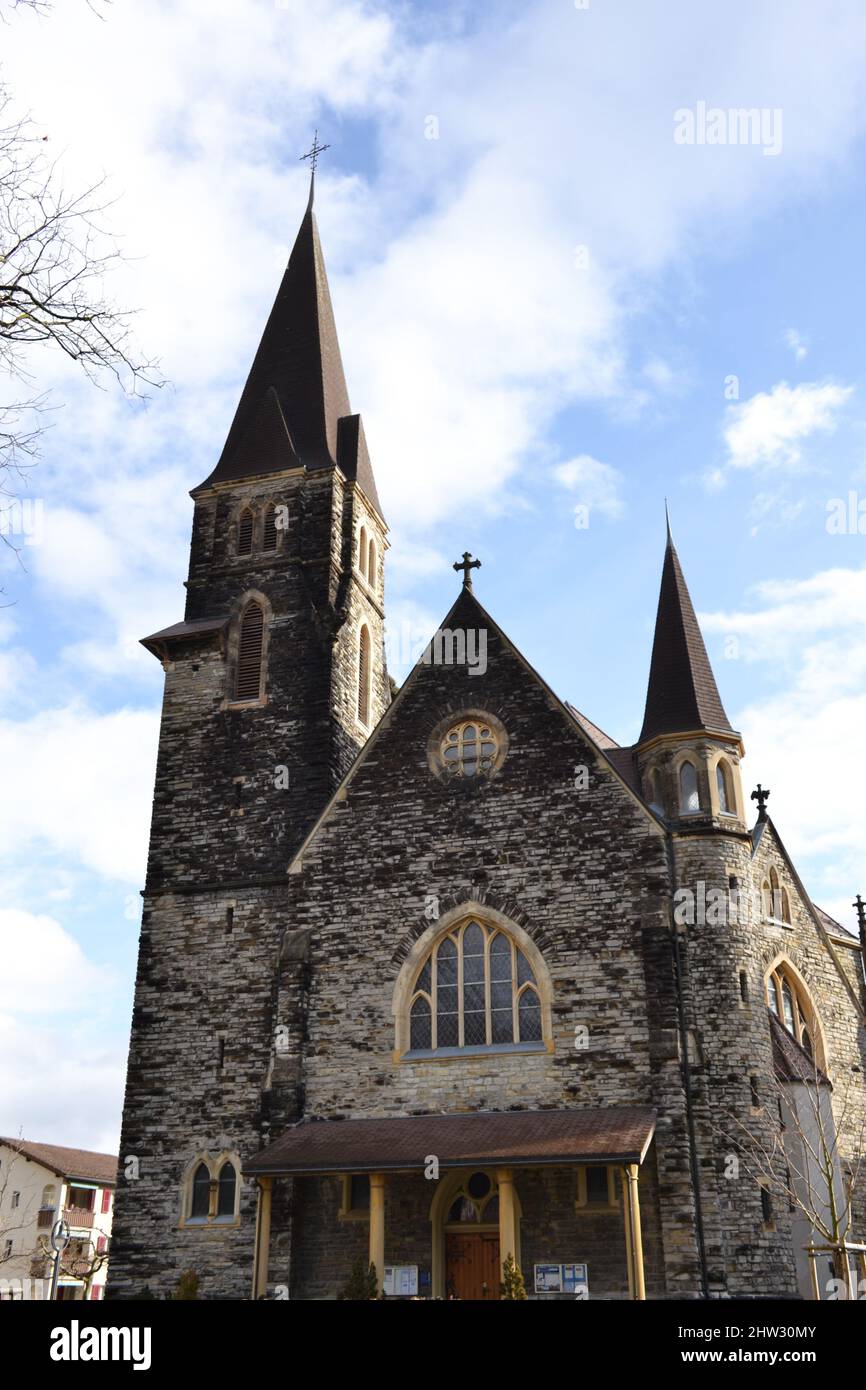 Katholische Kirche von Interlaken in der Schweiz Stockfoto