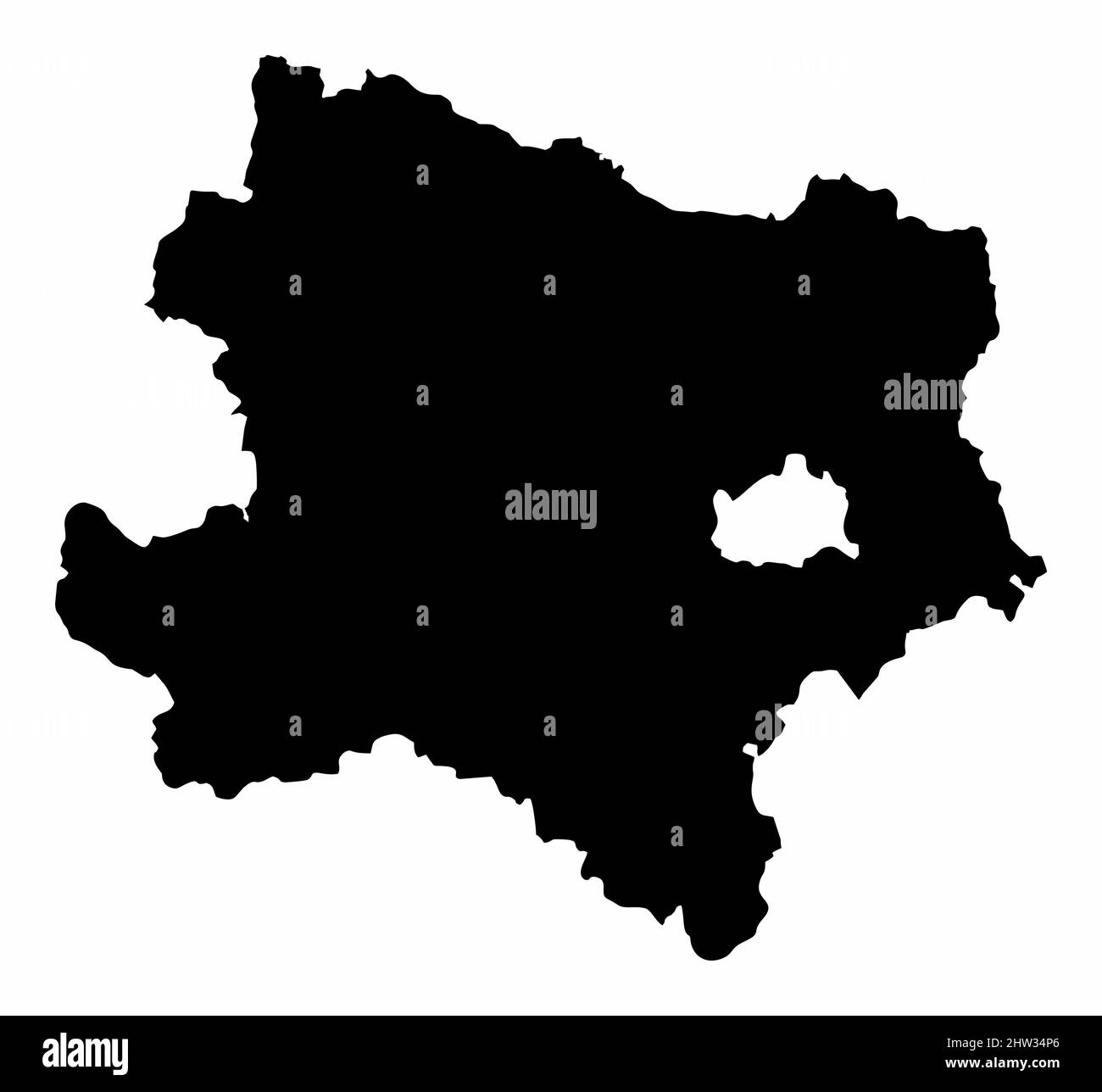Niederösterreich Staat, Silhouette Karte isoliert auf weißem Hintergrund, Österreich Stock Vektor