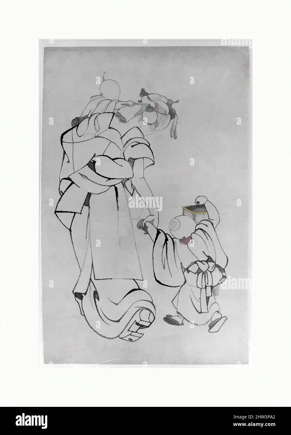 Kunst inspiriert von Mutter und Kindern in der Sommernacht, Edo-Zeit (1615–1868), 18.–19. Jahrhundert, Japan, Tinte auf Papier, 16 1/4 x 10 1/4 Zoll (41,3 x 26 cm), Gemälde, Schule von Katsushika Hokusai (Japanisch, Tokio (Edo) 1760–1849 Tokio (Edo, Klassische Werke, die von Artotop mit einem Schuss Moderne modernisiert wurden. Formen, Farbe und Wert, auffällige visuelle Wirkung auf Kunst. Emotionen durch Freiheit von Kunstwerken auf zeitgemäße Weise. Eine zeitlose Botschaft, die eine wild kreative neue Richtung verfolgt. Künstler, die sich dem digitalen Medium zuwenden und die Artotop NFT erschaffen Stockfoto