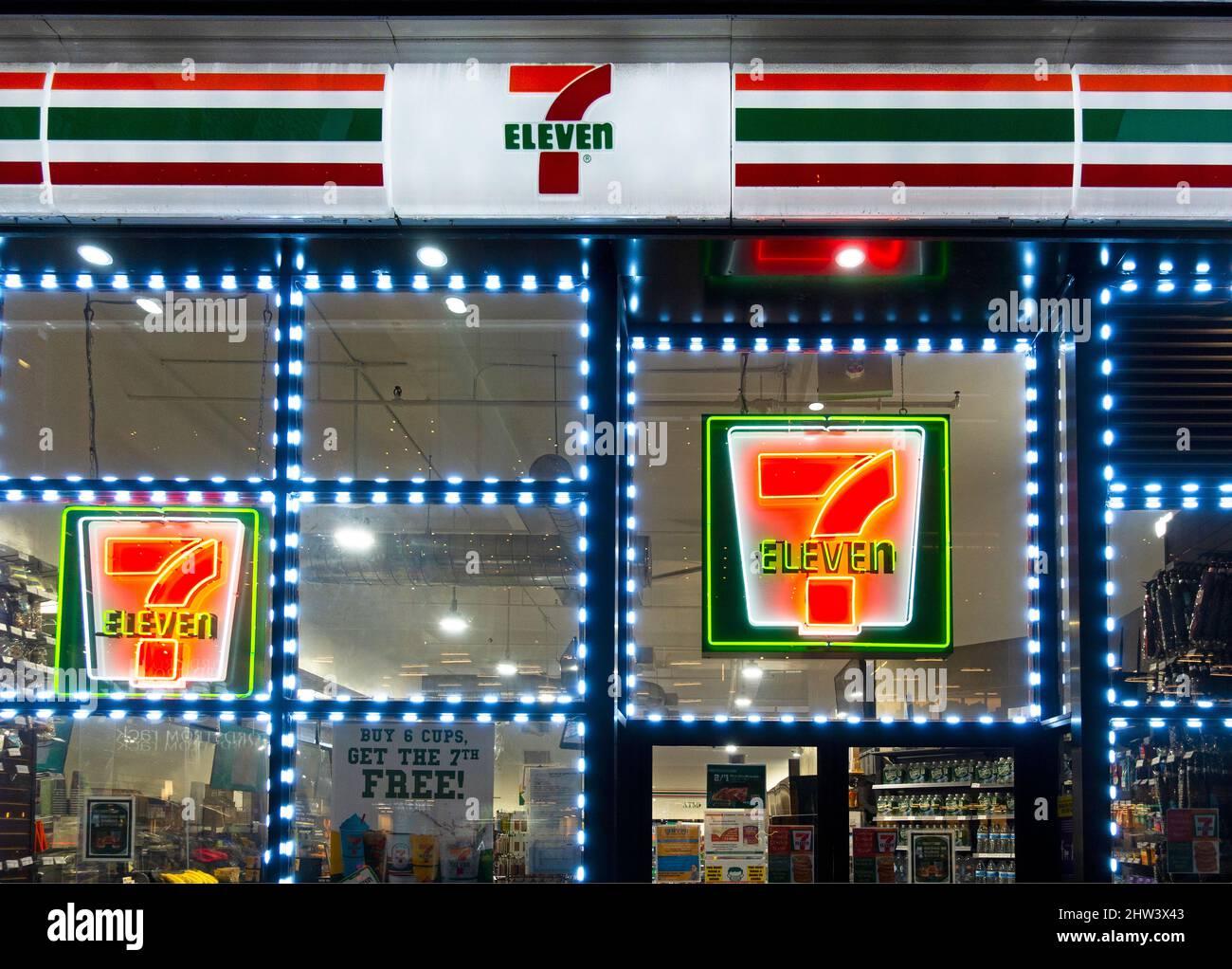 7 elf Ladenschild in Virginia Stockfoto