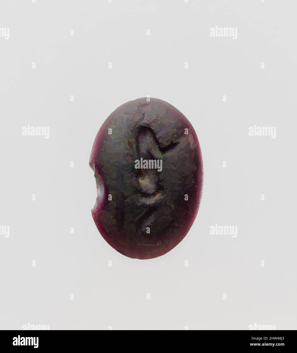 Kunst inspiriert von Glasringstein, spätrepublikanischen oder kaiserlichen, 1.. Jahrhundert v. Chr.–3.. Jahrhundert n. Chr., römisch, Glas, violette Paste, Länge: 3/4 Zoll (1,9 cm), Gems, Melpomene, die Muse der Tragödie, Klassische Werke, die von Artotop mit einem Schuss Moderne modernisiert wurden. Formen, Farbe und Wert, auffällige visuelle Wirkung auf Kunst. Emotionen durch Freiheit von Kunstwerken auf zeitgemäße Weise. Eine zeitlose Botschaft, die eine wild kreative neue Richtung verfolgt. Künstler, die sich dem digitalen Medium zuwenden und die Artotop NFT erschaffen Stockfoto