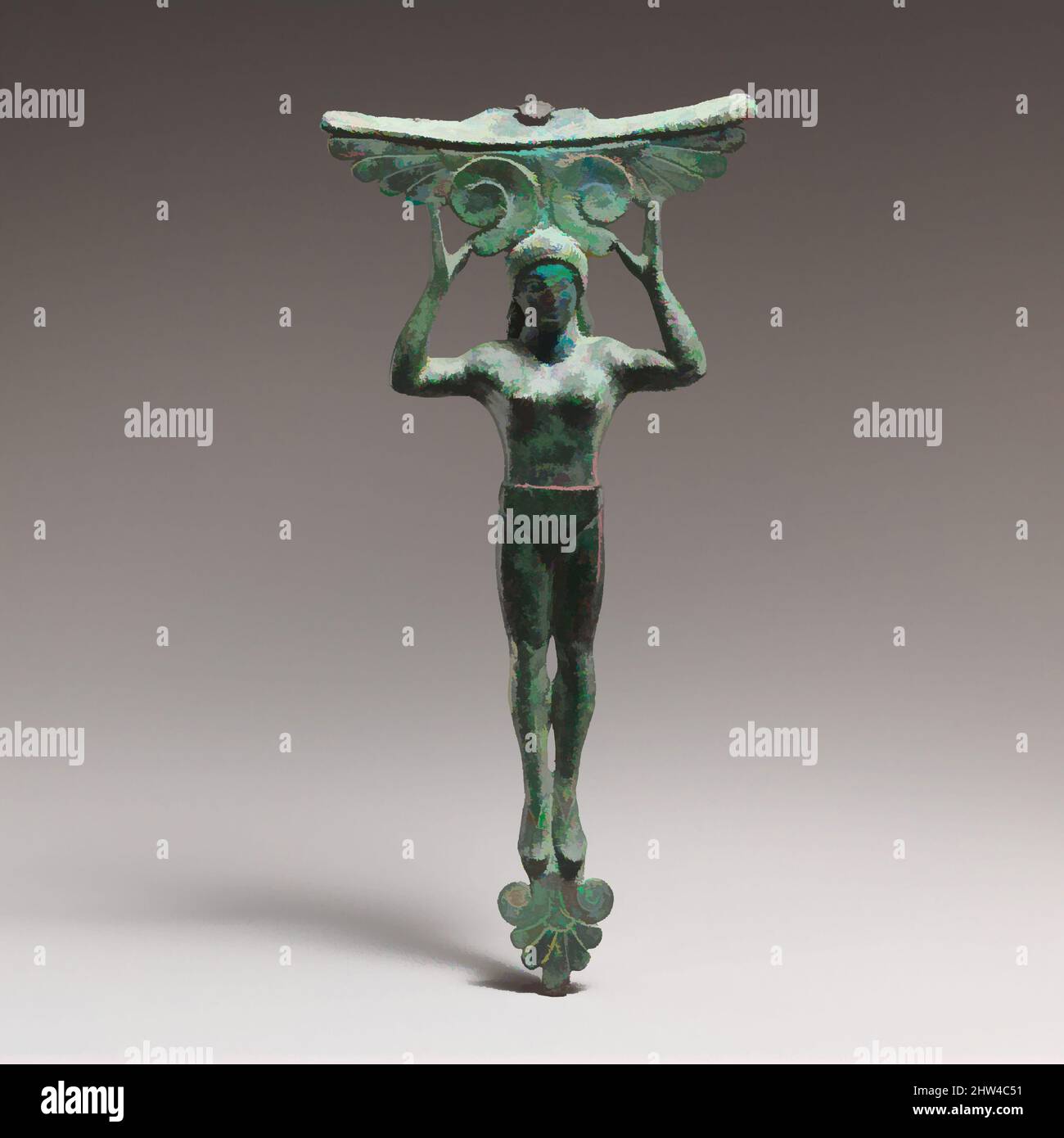 Kunst inspiriert von Bronze Patera Griff in Form einer jungen Frau