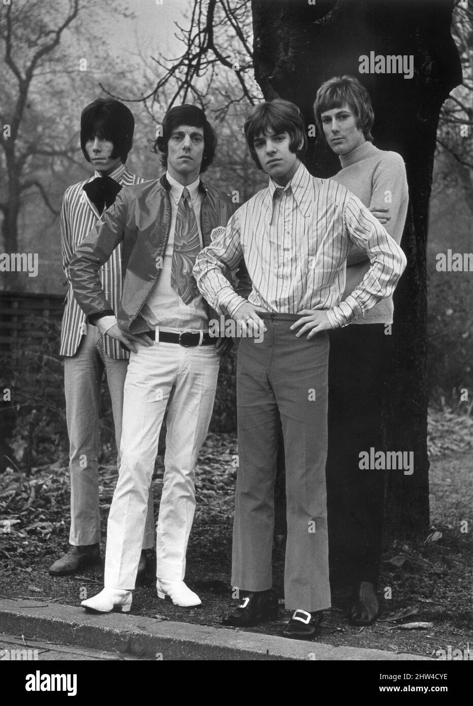Die Popgruppe ' The Herd ', l-r Andy Brown, Andy Steele, Peter Frampton und Gary Taylor. Circa 1967. Stockfoto