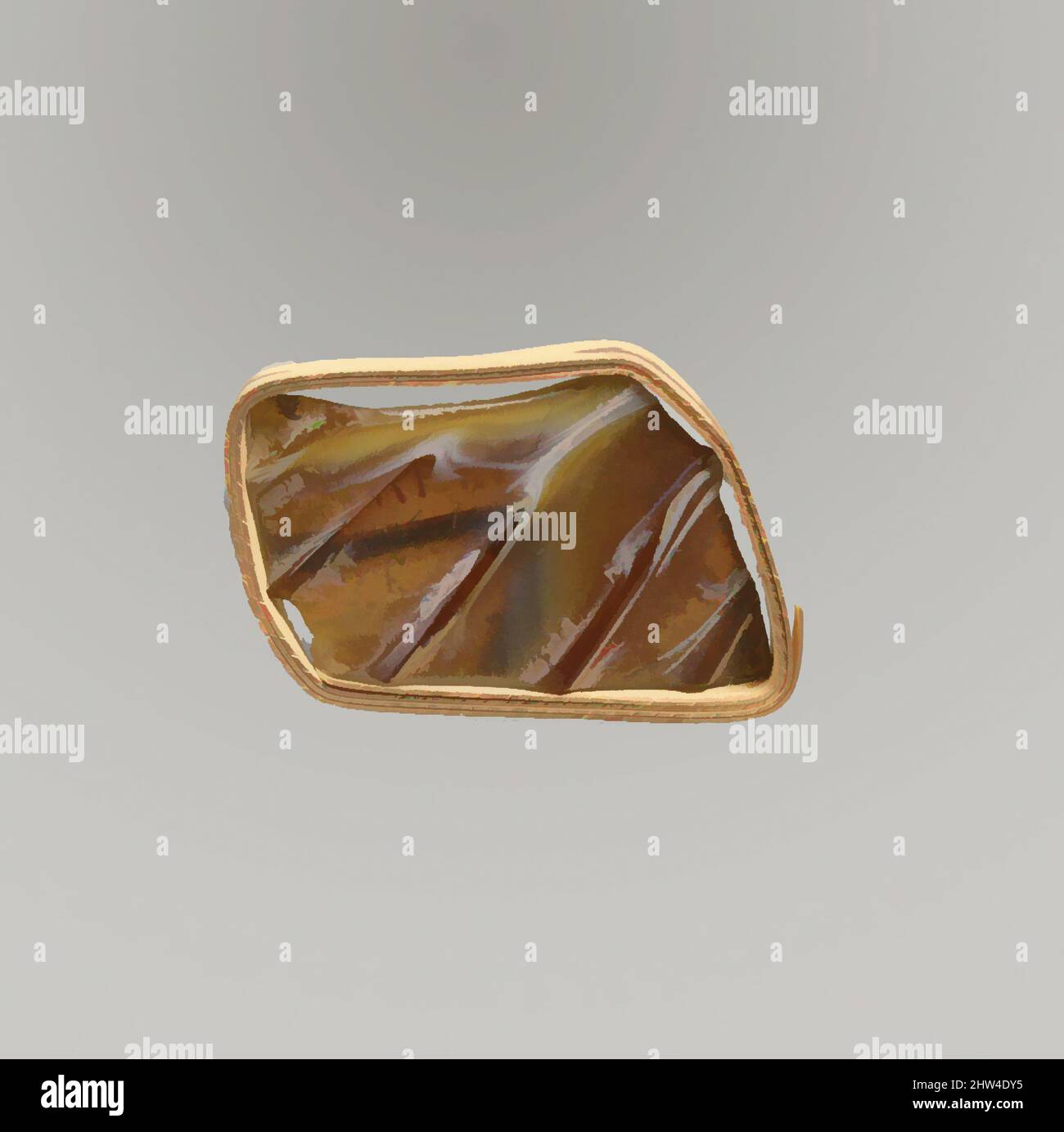 Kunst inspiriert von Glasmosaik geripptes Schalenfragment, frühes Imperium, Ende des 1.. Jahrhunderts v. Chr.–Anfang des 1.. Jahrhunderts n. Chr., römisch, Glas; Guss und Werkzeug, H.: 1 1/16 x 1 7/16 Zoll (2,7 x 3,7 cm), Glas, Körperfragment, Translucent honigbraun, blau, Und opakes Weiß., Convex geschwungene Seite, Tapering, Classic Works modernisiert von Artotop mit einem Schuss Moderne. Formen, Farbe und Wert, auffällige visuelle Wirkung auf Kunst. Emotionen durch Freiheit von Kunstwerken auf zeitgemäße Weise. Eine zeitlose Botschaft, die eine wild kreative neue Richtung verfolgt. Künstler, die sich dem digitalen Medium zuwenden und die Artotop NFT erschaffen Stockfoto