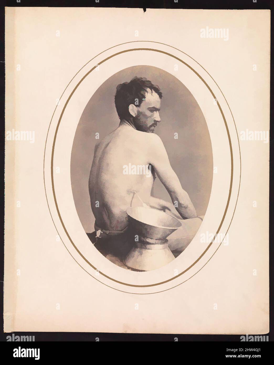 Art Inspired by Corporal Israel Spotts, Company G, 200. Pennsylvania Volunteers, April–Mai 1865, Albumensilberdruck von Glasnegativ, Bild: 18,9 x 13,1 cm (7 7/16 x 5 3/16 Zoll), oval, Fotografien, Reed Brockway Bontecou (Amerikaner, 1824–1907), die Patientengeschichte von Dr. Bontecou für die von Artotop modernisierten Classic Works mit einem Schuss Moderne. Formen, Farbe und Wert, auffällige visuelle Wirkung auf Kunst. Emotionen durch Freiheit von Kunstwerken auf zeitgemäße Weise. Eine zeitlose Botschaft, die eine wild kreative neue Richtung verfolgt. Künstler, die sich dem digitalen Medium zuwenden und die Artotop NFT erschaffen Stockfoto