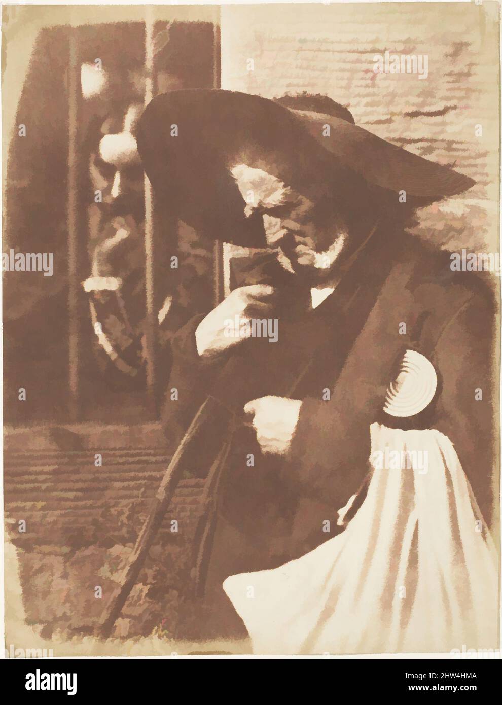 Kunst inspiriert von John Henning als Edie Ochiltree aus Sir Walter Scotts 'The Antiquary', 1843–47, gesalzener Papierdruck aus Papiernegativ, Bild: 20,6 x 15,8 cm (8 1/8 x 6 1/4 Zoll), Fotografien, David Octavius Hill (British, Perth, Schottland 1802–1870 Edinburgh, Schottland), Robert Adamson, Klassische Werke, die von Artotop mit einem Hauch von Moderne modernisiert wurden. Formen, Farbe und Wert, auffällige visuelle Wirkung auf Kunst. Emotionen durch Freiheit von Kunstwerken auf zeitgemäße Weise. Eine zeitlose Botschaft, die eine wild kreative neue Richtung verfolgt. Künstler, die sich dem digitalen Medium zuwenden und die Artotop NFT erschaffen Stockfoto