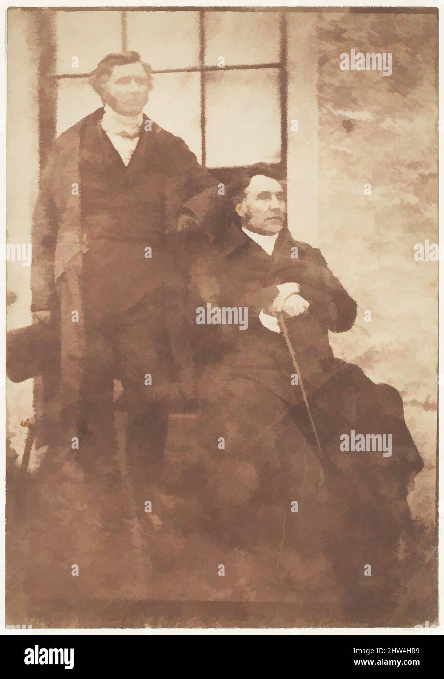 Kunst inspiriert von Symington, Paisley und Glasgow, 1843–47, gesalzener Papierdruck aus Papiernegativ, Fotografien, David Octavius Hill (British, Perth, Scotland 1802–1870 Edinburgh, Scotland), Robert Adamson (British, St. Andrews, Schottland 1821–1848 St. Andrews, Schottland, Klassisches Werk, das von Artotop mit einem Schuss Moderne modernisiert wurde. Formen, Farbe und Wert, auffällige visuelle Wirkung auf Kunst. Emotionen durch Freiheit von Kunstwerken auf zeitgemäße Weise. Eine zeitlose Botschaft, die eine wild kreative neue Richtung verfolgt. Künstler, die sich dem digitalen Medium zuwenden und die Artotop NFT erschaffen Stockfoto