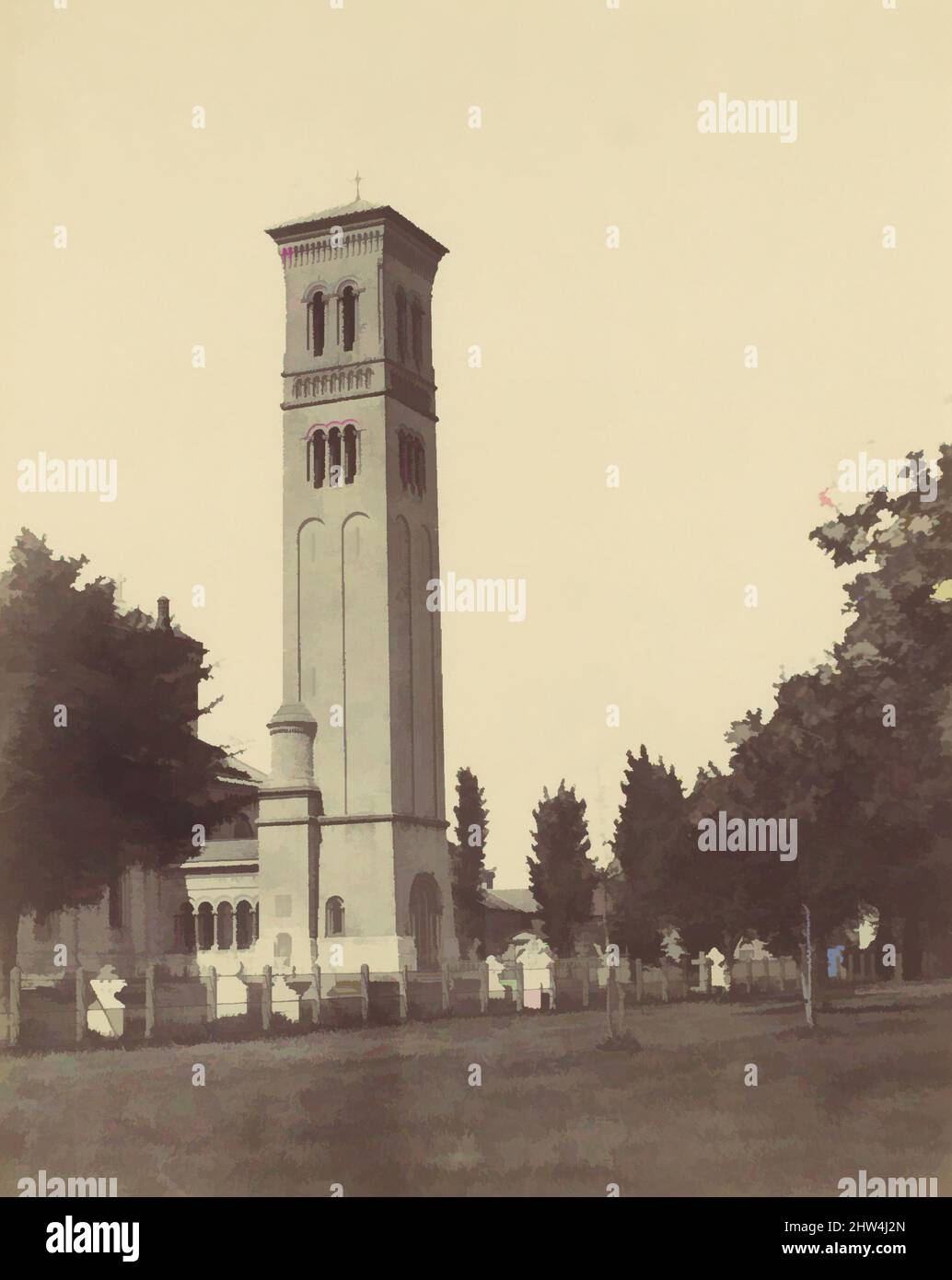 Kunst inspiriert von Wilton Church, East End und Bell Tower, 1850s, Albumensilberdruck aus Papiernegativ, Fotografien, Unbekannt (British, Classic Works modernisiert von Artotop mit einem Schuss Moderne. Formen, Farbe und Wert, auffällige visuelle Wirkung auf Kunst. Emotionen durch Freiheit von Kunstwerken auf zeitgemäße Weise. Eine zeitlose Botschaft, die eine wild kreative neue Richtung verfolgt. Künstler, die sich dem digitalen Medium zuwenden und die Artotop NFT erschaffen Stockfoto