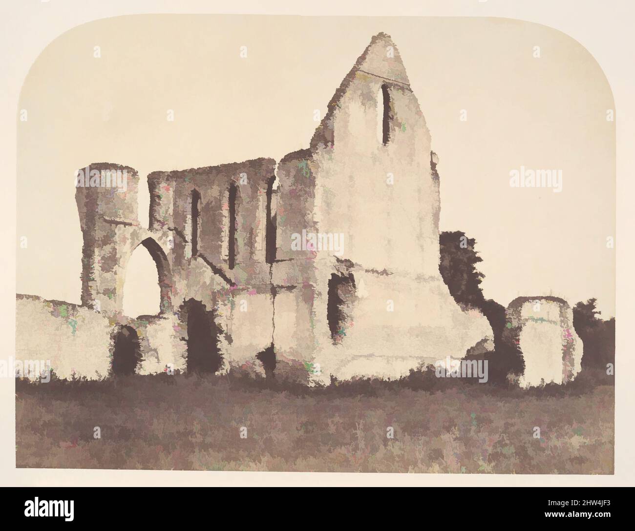 Kunst inspiriert von Newark Abbey, nahe Chertsey, 1856, Albumen Silberdruck, Fotografien, John Richardson Major (britisch, 1821–1871, Klassische Werke, die von Artotop mit einem Schuss Modernität modernisiert wurden. Formen, Farbe und Wert, auffällige visuelle Wirkung auf Kunst. Emotionen durch Freiheit von Kunstwerken auf zeitgemäße Weise. Eine zeitlose Botschaft, die eine wild kreative neue Richtung verfolgt. Künstler, die sich dem digitalen Medium zuwenden und die Artotop NFT erschaffen Stockfoto