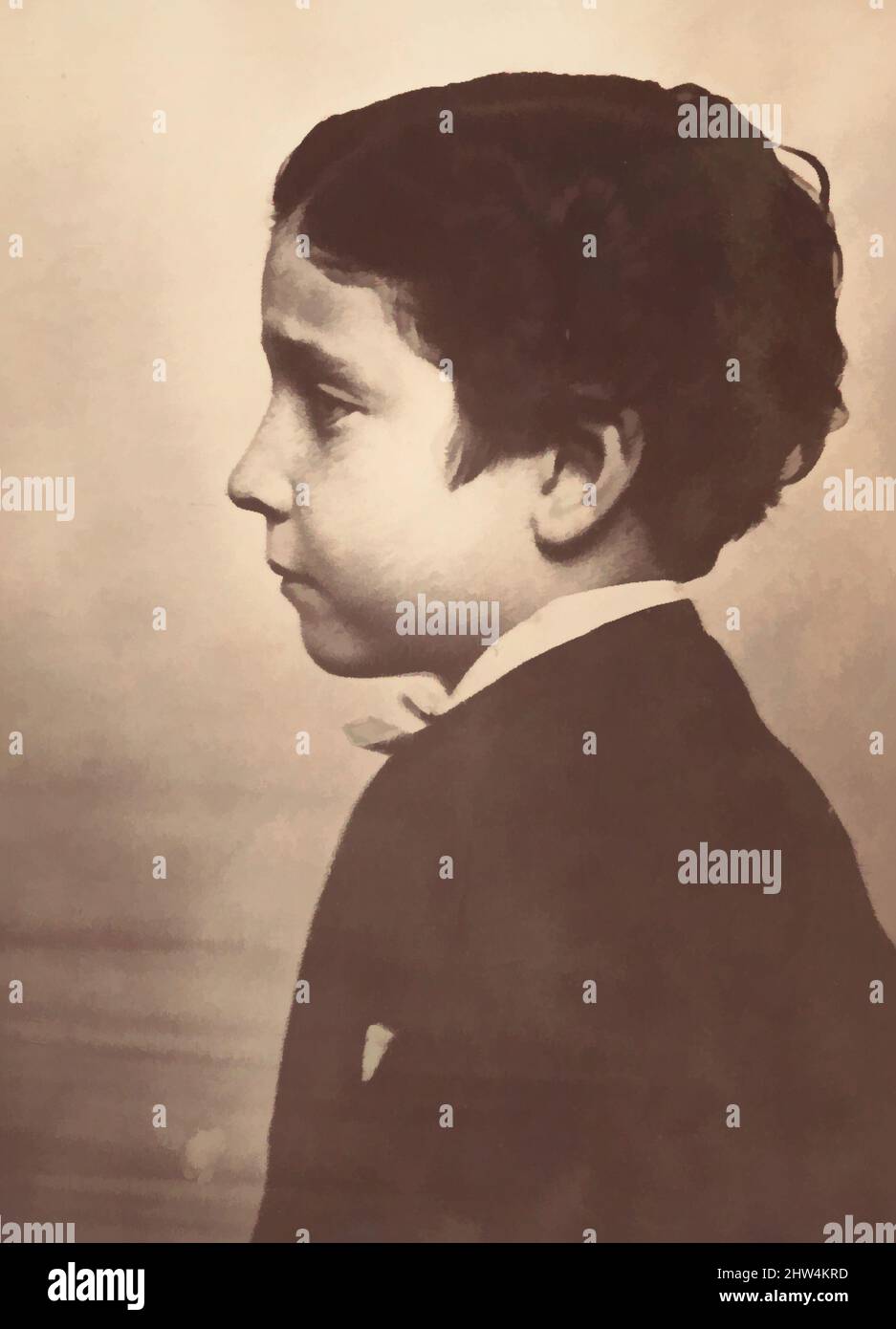 Art Inspired by Profile of the Prince Imperial, 1863, Albumsilberdruck aus Glasnegativ, Bild: 25,1 x 18,3 cm (9 7/8 x 7 3/16 Zoll), Fotografien, André-Adolphe-Eugène Disdéri (Französisch, Paris 1819–1889 Paris, Klassische Werke, die von Artotop mit einem Schuss Moderne modernisiert wurden. Formen, Farbe und Wert, auffällige visuelle Wirkung auf Kunst. Emotionen durch Freiheit von Kunstwerken auf zeitgemäße Weise. Eine zeitlose Botschaft, die eine wild kreative neue Richtung verfolgt. Künstler, die sich dem digitalen Medium zuwenden und die Artotop NFT erschaffen Stockfoto
