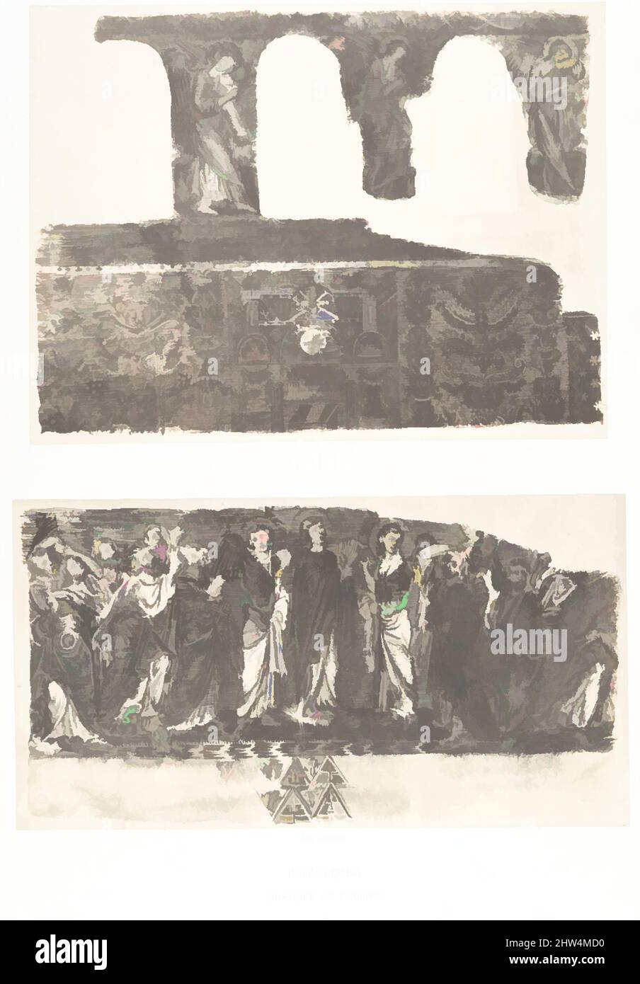 Kunst inspiriert von Beit-Bethlehem, Mosaïque de l'Église II, 1854, gesalzener Papierdruck aus Papiernegativ, Fotografien, Auguste Salzmann (französisch, 1824–1872, Klassische Werke, die von Artotop mit einem Schuss Moderne modernisiert wurden. Formen, Farbe und Wert, auffällige visuelle Wirkung auf Kunst. Emotionen durch Freiheit von Kunstwerken auf zeitgemäße Weise. Eine zeitlose Botschaft, die eine wild kreative neue Richtung verfolgt. Künstler, die sich dem digitalen Medium zuwenden und die Artotop NFT erschaffen Stockfoto