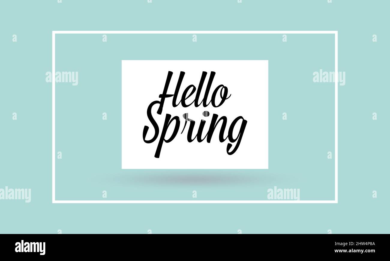 Hallo Frühling oder Frühling. Vorlage für Banner, Karte, Poster, Hintergrund. Stock Vektor