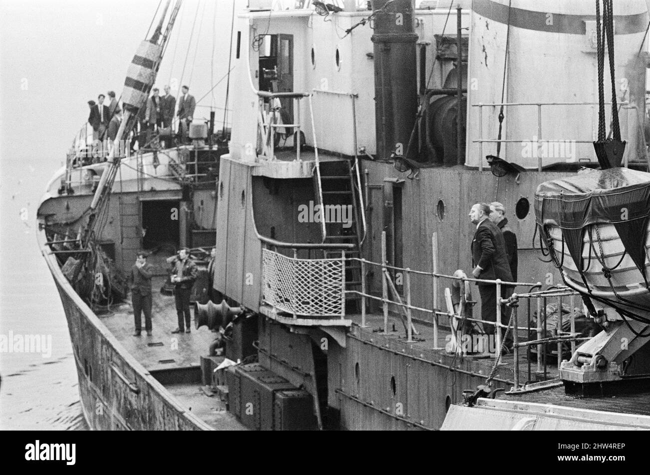 Gesamtansicht des Hull Docks. Drei Trawler sanken im Januar und Februar 1968 aus dem Hafen von Kingston upon Hull, mit nur einem Überlebenden. 9.. Februar 1968. Stockfoto