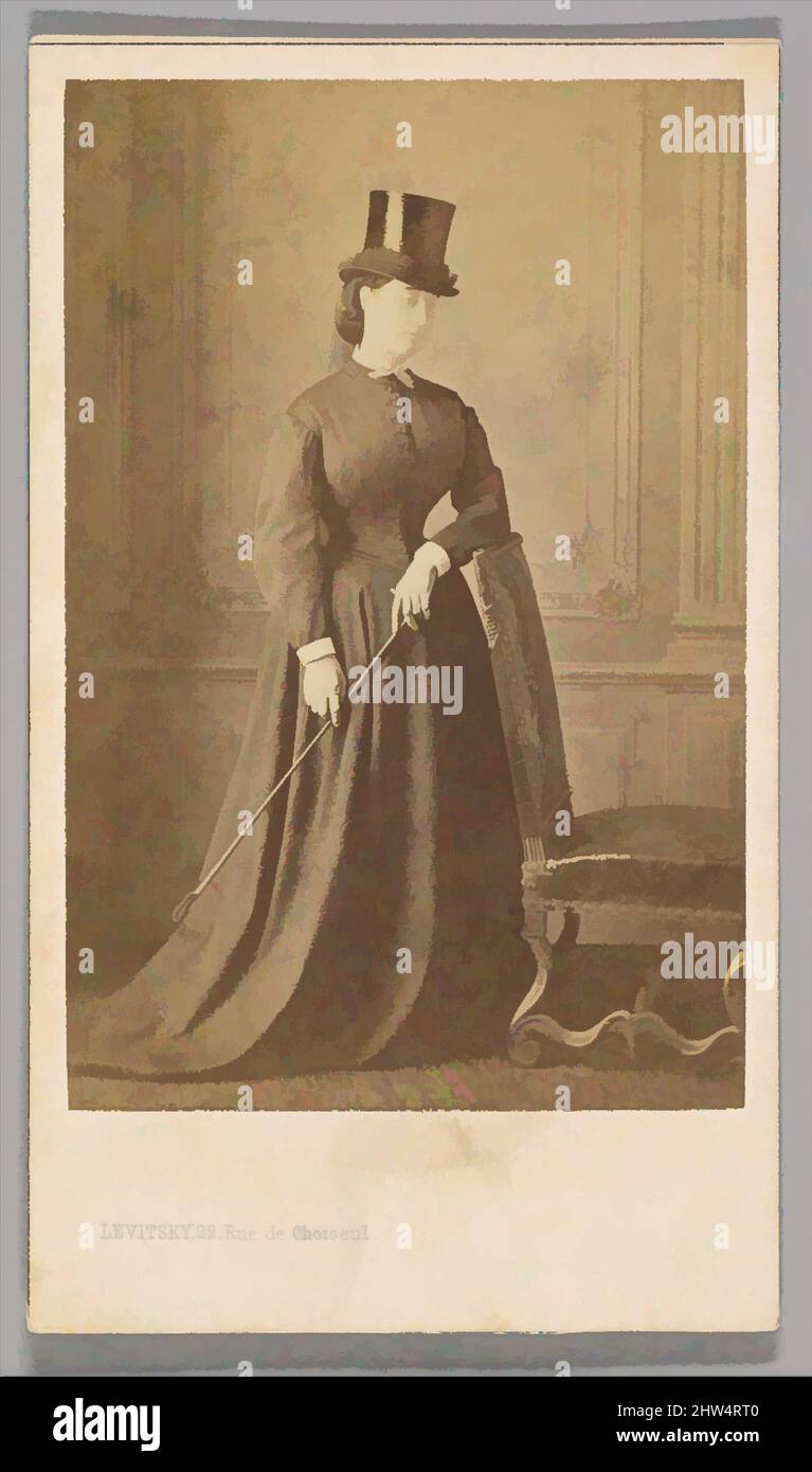 Kunst inspiriert von Kaiserin Eugénie, ca. 1864, Albumen-Silberdruck, Blatt: 10,5 × 6 cm (4 1/8 × 2 3/8 in.), Fotografien, Sergei Luvovich Levitsky (Russisch, 1819–1898, Klassische Werke, die von Artotop mit einem Schuss Moderne modernisiert wurden. Formen, Farbe und Wert, auffällige visuelle Wirkung auf Kunst. Emotionen durch Freiheit von Kunstwerken auf zeitgemäße Weise. Eine zeitlose Botschaft, die eine wild kreative neue Richtung verfolgt. Künstler, die sich dem digitalen Medium zuwenden und die Artotop NFT erschaffen Stockfoto