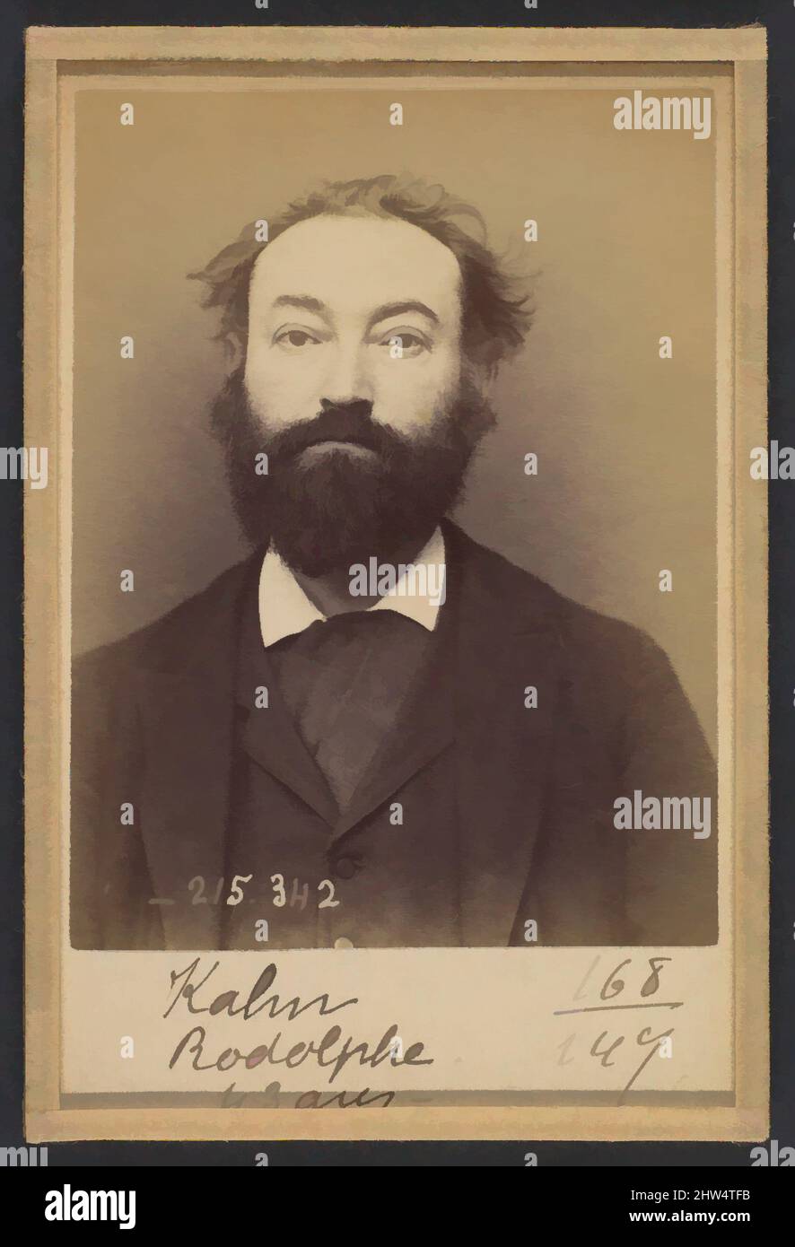 Kunst inspiriert von Kahn. Rodolphe. 43 ans, né le 15/1/51 à Lyon (Rhône). Höfling de Commerce. Anarchiste. 8/3/94., 1894, Albumen-Silberdruck von Glasnegativ, je 10,5 x 7 x 0,5 cm (4 1/8 x 2 3/4 x 3/16 in.), Fotografien, Alphonse Bertillon (französisch, 1853–1914), Born into a, Klassische Werke, die von Artotop mit einem Hauch von Moderne modernisiert wurden. Formen, Farbe und Wert, auffällige visuelle Wirkung auf Kunst. Emotionen durch Freiheit von Kunstwerken auf zeitgemäße Weise. Eine zeitlose Botschaft, die eine wild kreative neue Richtung verfolgt. Künstler, die sich dem digitalen Medium zuwenden und die Artotop NFT erschaffen Stockfoto