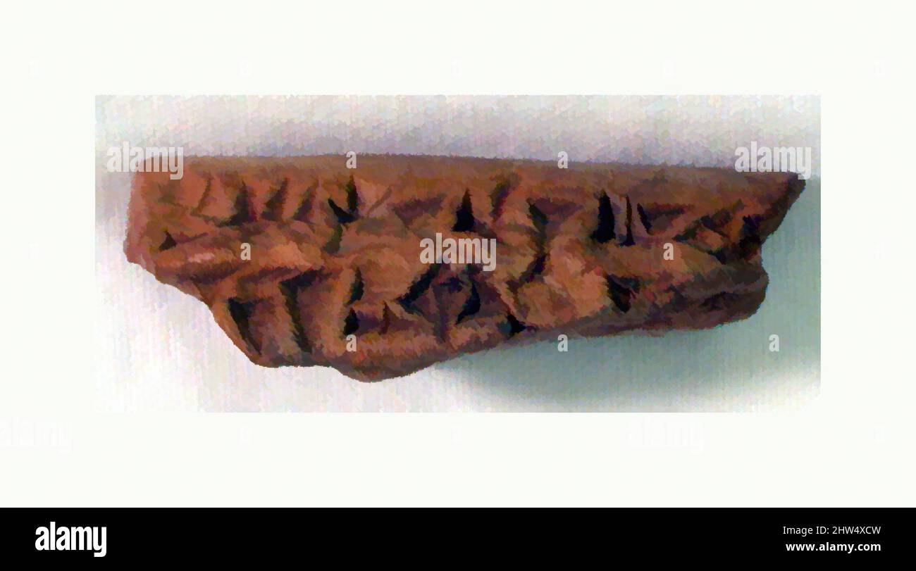 Kunst inspiriert von der Tafel von Cuneiform: Fragment einer Schuldnote, neo-babylonisch oder Achaemenid, ca. 7.–4.. Jahrhundert v. Chr., Mesopotamien, Babylonisch oder Achaemenid, Ton, 1,2 x 3,3 x 1,5 cm (1/2 x 1 1/4 x 5/8 Zoll), Tontafeln-Inschrift, Klassische Werke, die von Artotop mit einem Schuss Moderne modernisiert wurden. Formen, Farbe und Wert, auffällige visuelle Wirkung auf Kunst. Emotionen durch Freiheit von Kunstwerken auf zeitgemäße Weise. Eine zeitlose Botschaft, die eine wild kreative neue Richtung verfolgt. Künstler, die sich dem digitalen Medium zuwenden und die Artotop NFT erschaffen Stockfoto