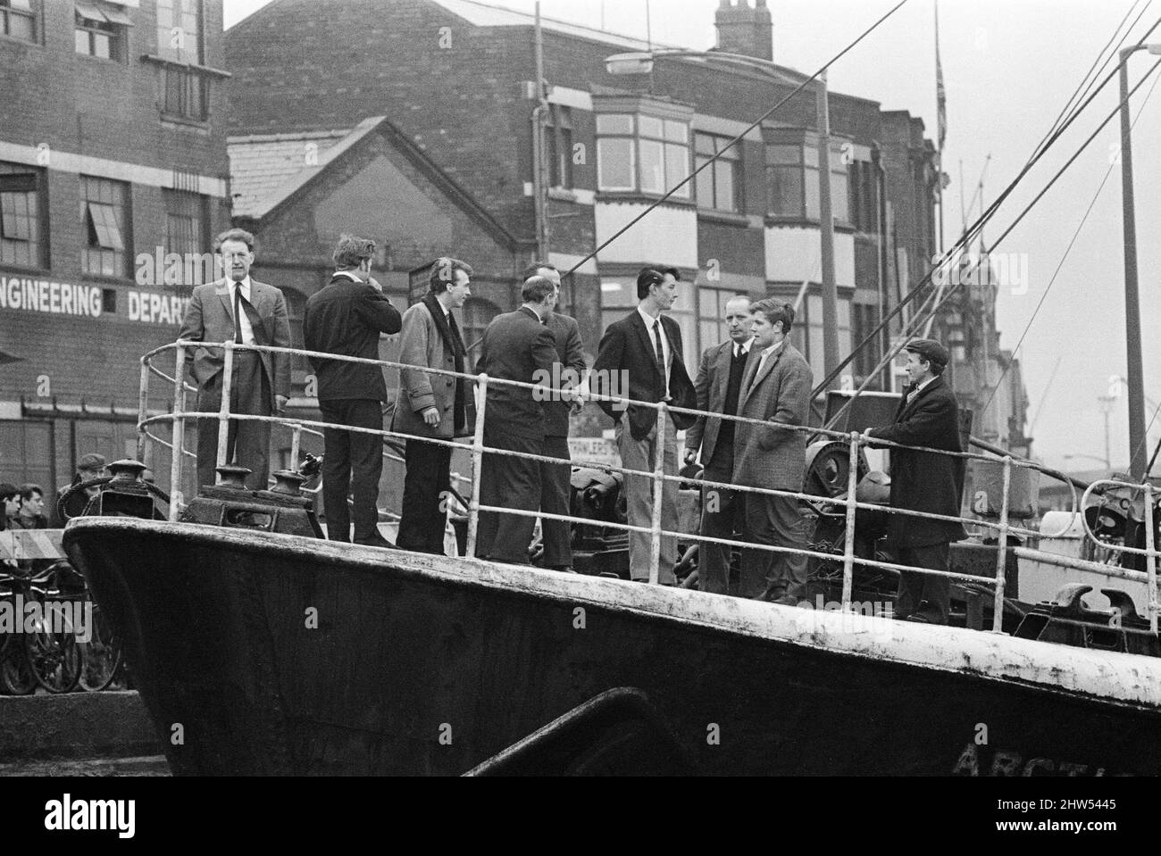 Gesamtansicht des Hull Docks. Drei Trawler sanken im Januar und Februar 1968 aus dem Hafen von Kingston upon Hull, mit nur einem Überlebenden. 9.. Februar 1968. Stockfoto