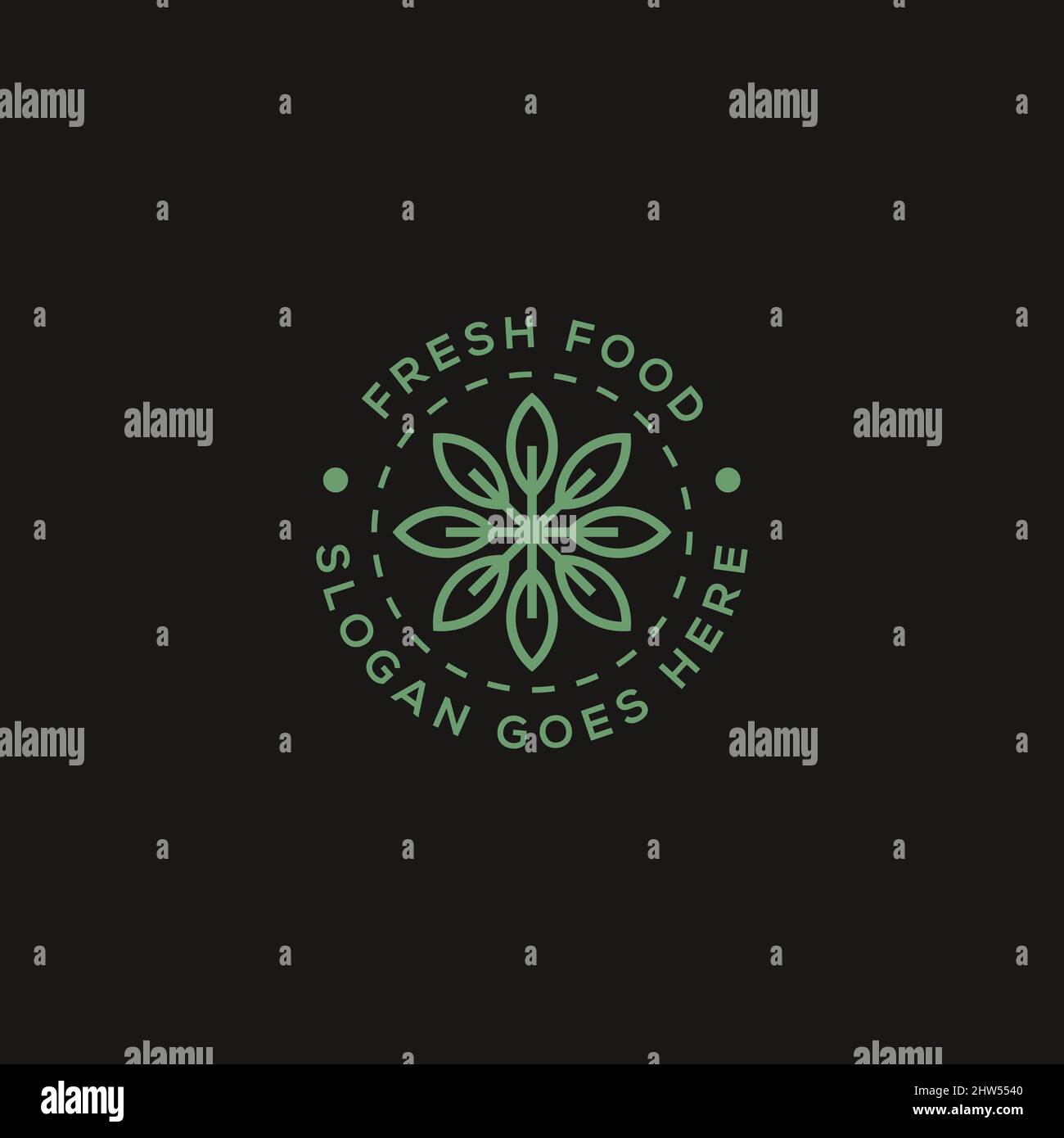 Einfache Umrisse Fresh Food Logo Design Abzeichen, Natur Food Logo kreative Design-Vektoren Stock Vektor