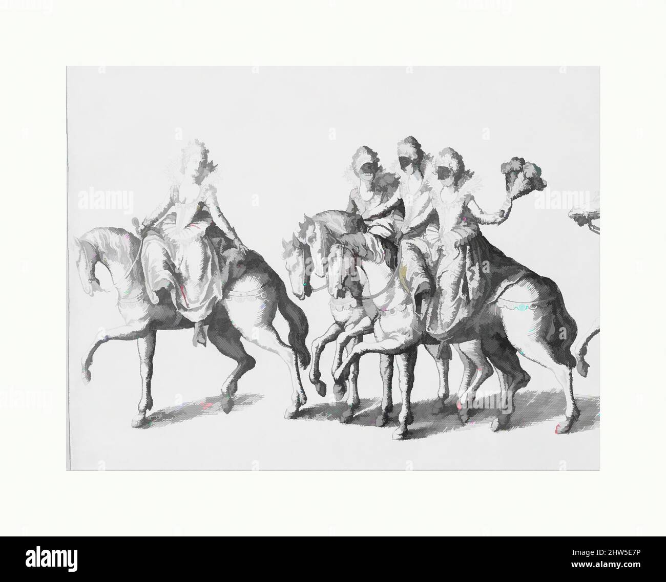 I) Repraesentation der persönlichen Aufnahme und Ritterspil ..Fürst und Herr Johan Friederich Hertzog zu Württemberg und Teckh.. Neuwgebornen Sohn Friderich .. Etc. Fürstlicher Kindertauffen .. 10 biss 17 Marty Anno 1616, ca. 1616, Radierung, insgesamt: 11 1/8 × 14 3/8 × 1 15/16 Zoll (28,3 × 36,5 × 5 cm), Bücher, Matthäus Merian der Ältere (Schweizer, Basel 1593–1650 Schwalbach), Georg Thonauwer Stockfoto