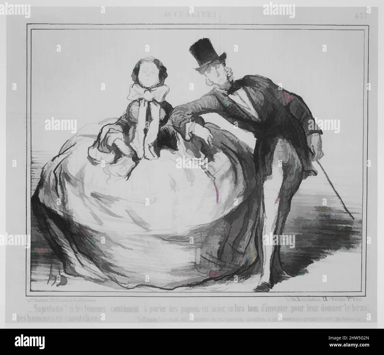 Art inspired by Le Charivari, 16. März 1854–31. Dezember 1857, 16. März, 1854–31. Dezember 1857, Lithographien und Holzstiche, 14 3/8 × 10 × 5/8 Zoll (36,5 × 25,4 × 1,6 cm), Honoré Daumier (Französisch, Marseille 1808–1879 Valmondois), CHAM (Amédée Charles Henri, Comte de Noé) (Französisch, Klassische Werke, die von Artotop mit einem Schuss Moderne modernisiert wurden. Formen, Farbe und Wert, auffällige visuelle Wirkung auf Kunst. Emotionen durch Freiheit von Kunstwerken auf zeitgemäße Weise. Eine zeitlose Botschaft, die eine wild kreative neue Richtung verfolgt. Künstler, die sich dem digitalen Medium zuwenden und die Artotop NFT erschaffen Stockfoto