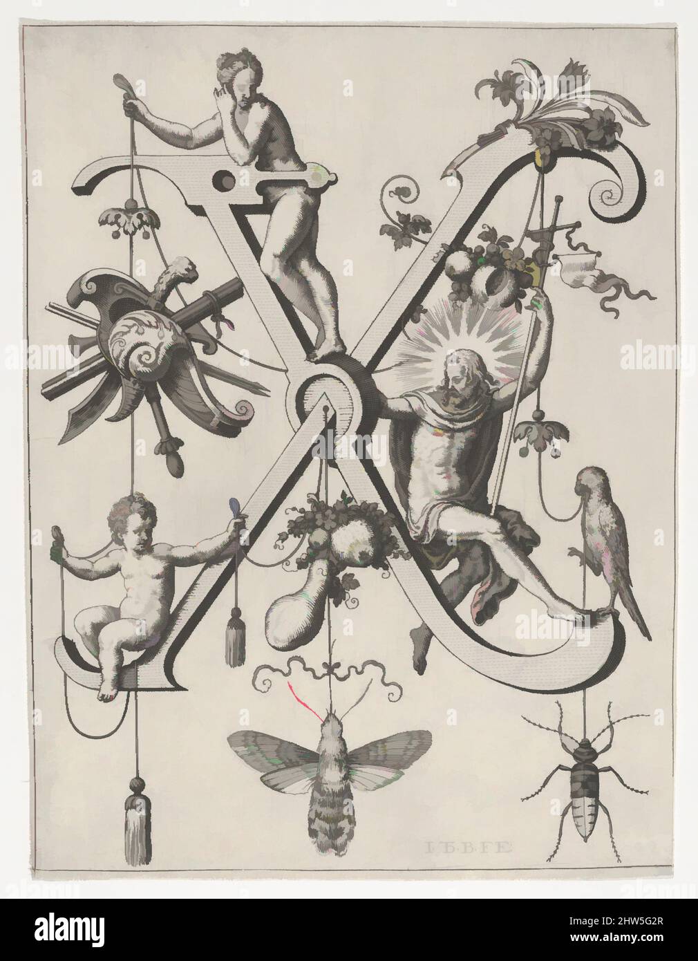 Kunst inspiriert von Nova Alphati Effictio Historiis Ad Singulas Litteras Correspondenibus, 1595, Gravuren, insgesamt: 10 1/4 x 8 7/8 x 3/8 Zoll (26 x 22,5 x 1 cm), Bücher, Klassisches Werk von Artotop mit einem Schuss Moderne modernisiert. Formen, Farbe und Wert, auffällige visuelle Wirkung auf Kunst. Emotionen durch Freiheit von Kunstwerken auf zeitgemäße Weise. Eine zeitlose Botschaft, die eine wild kreative neue Richtung verfolgt. Künstler, die sich dem digitalen Medium zuwenden und die Artotop NFT erschaffen Stockfoto