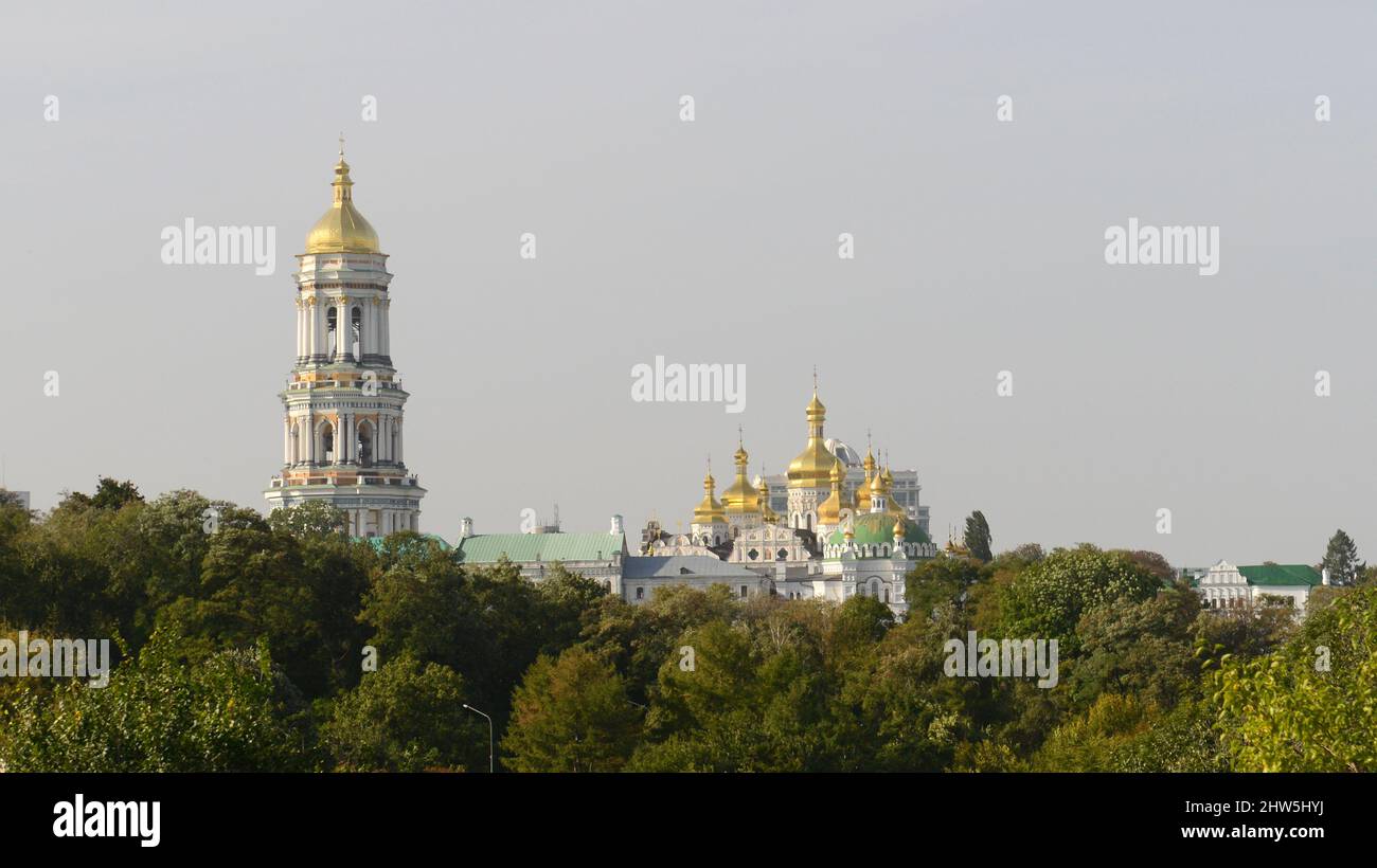 Blick auf das Lavra-Kloster in Kiew, Ukraine. Stockfoto