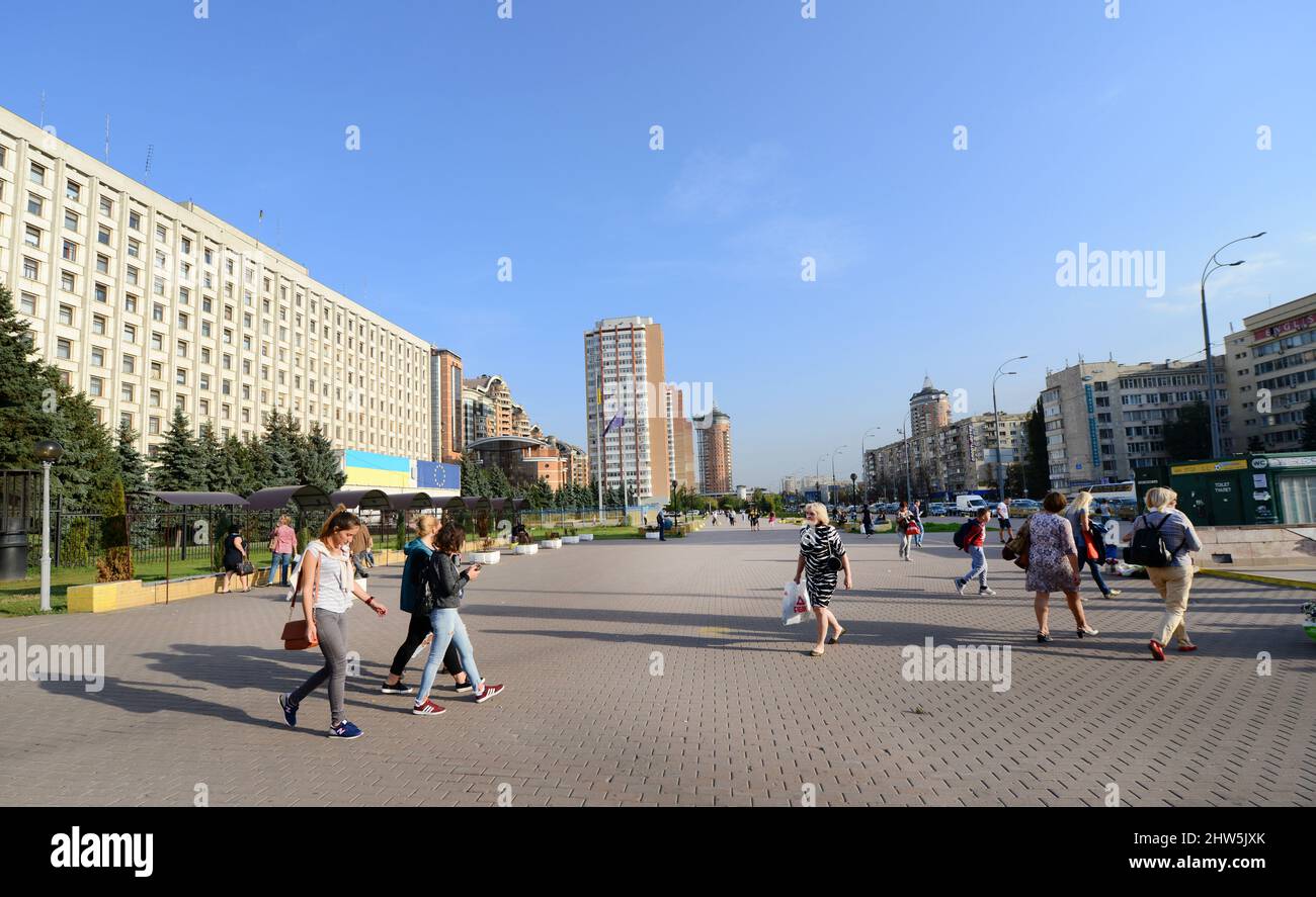 Geschäftigen Nachmittag im Zentrum von kiew, Ukraine. Stockfoto