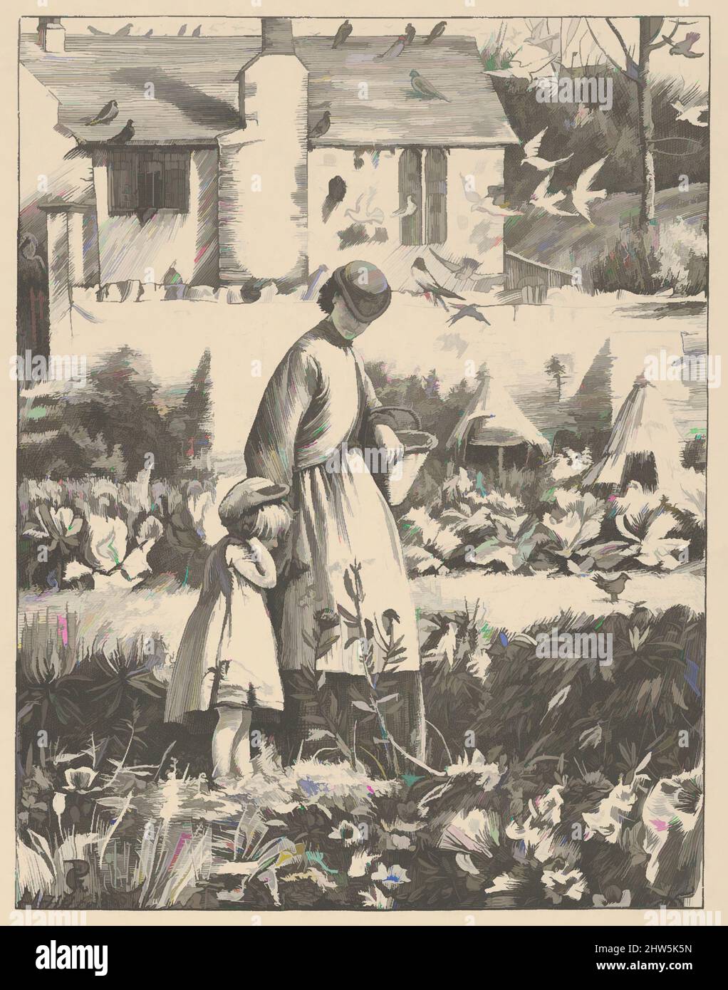Kunst inspiriert von der Inselbiene (von Wayside Posies: Original Poems of the Country Life), 1867, Holzstich, Bild: 6 3/16 × 4 13/16 in. (15,7 × 12,2 cm), Drucke, After George John Pinwell (British, London 1842–1875 London, Klassische Werke, die von Artotop mit einem Schuss Moderne modernisiert wurden. Formen, Farbe und Wert, auffällige visuelle Wirkung auf Kunst. Emotionen durch Freiheit von Kunstwerken auf zeitgemäße Weise. Eine zeitlose Botschaft, die eine wild kreative neue Richtung verfolgt. Künstler, die sich dem digitalen Medium zuwenden und die Artotop NFT erschaffen Stockfoto