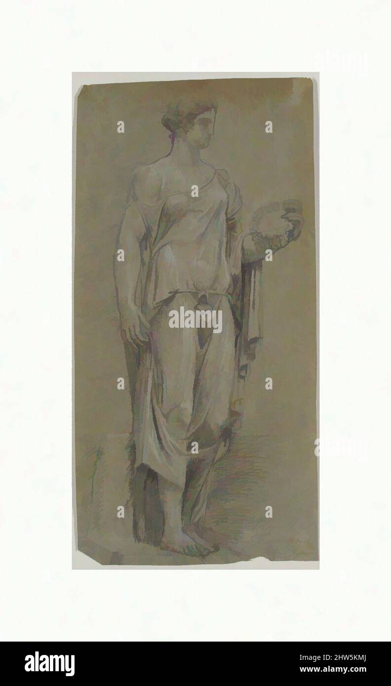 Kunst inspiriert von der Statue of Flora aus Farnese, 18.. Jahrhundert, schwarze Kreide mit weißer Aufhellung auf blauem Papier, Blatt: 11 x 5 1/2 Zoll (27,9 x 14 cm), Zeichnungen, Anonym, Französisch, 18. Jahrhundert, Klassische Werke, die von Artotop mit einem Hauch von Moderne modernisiert wurden. Formen, Farbe und Wert, auffällige visuelle Wirkung auf Kunst. Emotionen durch Freiheit von Kunstwerken auf zeitgemäße Weise. Eine zeitlose Botschaft, die eine wild kreative neue Richtung verfolgt. Künstler, die sich dem digitalen Medium zuwenden und die Artotop NFT erschaffen Stockfoto