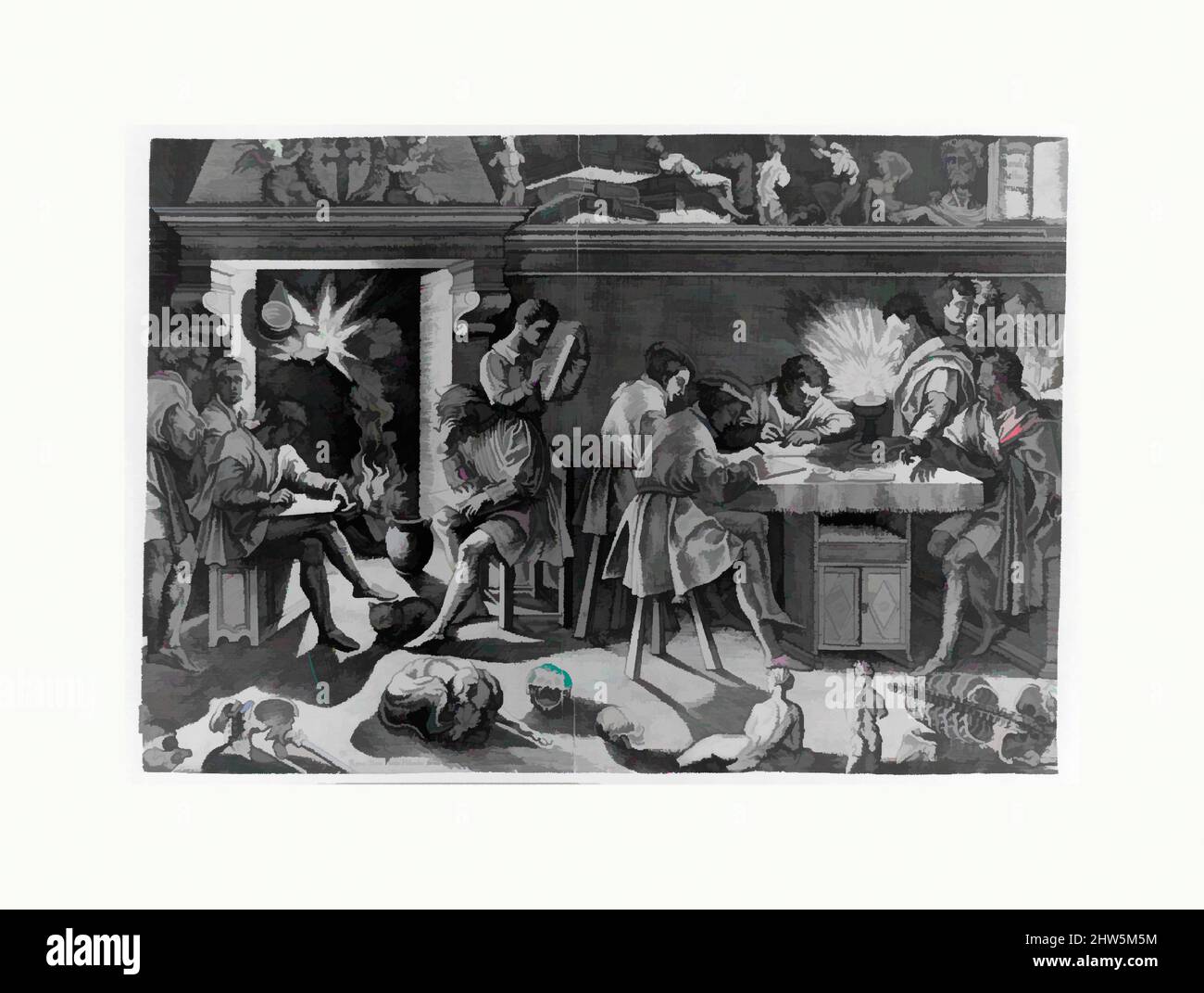 Kunst inspiriert von der Akademie von Bacio Bandinelli, ca. 1544, Gravieren; erster Zustand von zwei, Blatt: 12 1/16 x 17 1/4 Zoll (30,6 x 43,8 cm), Drucke, Enea Vico (italienisch, Parma 1523–1567 Ferrara), After Bacio Bandinelli (italienisch, Gaiole in Chianti 1493–1560 Florenz), Bacio Bandinelli (, Klassische Werke, die von Artotop mit einem Schuss Moderne modernisiert wurden. Formen, Farbe und Wert, auffällige visuelle Wirkung auf Kunst. Emotionen durch Freiheit von Kunstwerken auf zeitgemäße Weise. Eine zeitlose Botschaft, die eine wild kreative neue Richtung verfolgt. Künstler, die sich dem digitalen Medium zuwenden und die Artotop NFT erschaffen Stockfoto