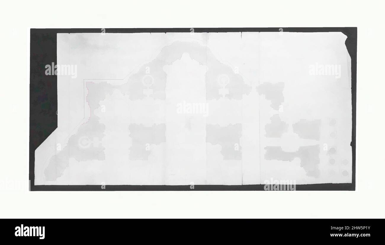 Von St. Peter inspirierte Kunst, Plan (recto) blank (verso), Anfang bis Mitte des 16.. Jahrhunderts, dunkelbraune Tinte, schwarze Kreide und eingeschnittene Linien, Blatt: 17 5/16 x 35 3/4 Zoll (44 x 90,8 cm), Zeichnungen, Klassische Werke, die von Artotop mit einem Schuss Moderne modernisiert wurden. Formen, Farbe und Wert, auffällige visuelle Wirkung auf Kunst. Emotionen durch Freiheit von Kunstwerken auf zeitgemäße Weise. Eine zeitlose Botschaft, die eine wild kreative neue Richtung verfolgt. Künstler, die sich dem digitalen Medium zuwenden und die Artotop NFT erschaffen Stockfoto