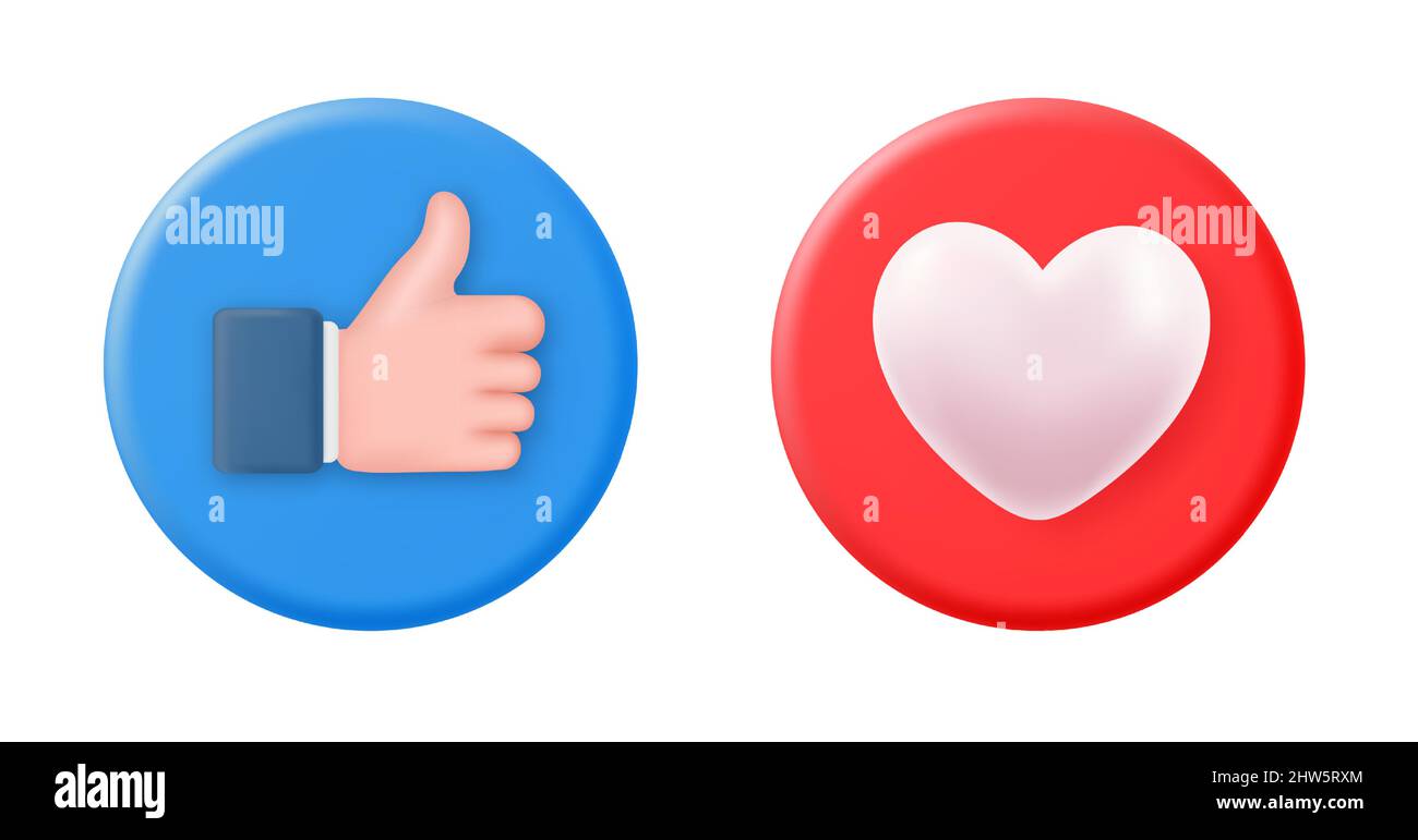 3D Symbole für soziale Medien Stock Vektor