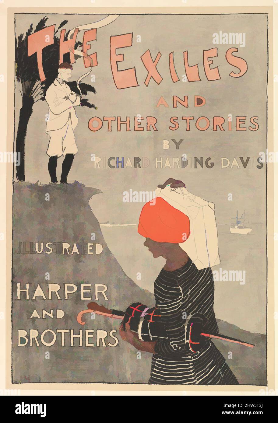 Art Inspired by the Exiles and Other Stories, 1903, Lithograph, Blatt: 14 15/16 × 10 7/16 in. (38 × 26,5 cm), Drucke, Edward Penfield (Amerikaner, Brooklyn, New York 1866–1925 Beacon, New York, Klassische Werke, die von Artotop mit einem Schuss Moderne modernisiert wurden. Formen, Farbe und Wert, auffällige visuelle Wirkung auf Kunst. Emotionen durch Freiheit von Kunstwerken auf zeitgemäße Weise. Eine zeitlose Botschaft, die eine wild kreative neue Richtung verfolgt. Künstler, die sich dem digitalen Medium zuwenden und die Artotop NFT erschaffen Stockfoto