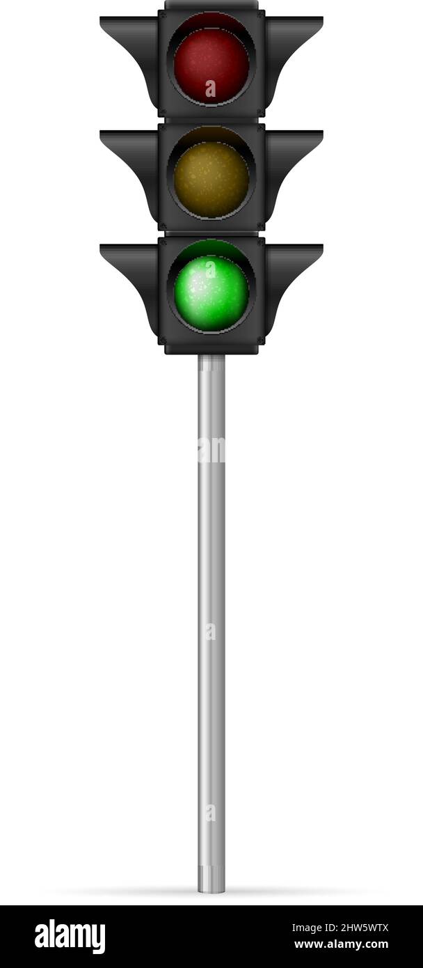 Ampel grün auf weißem Hintergrund. Vektorgrafik. Stock Vektor