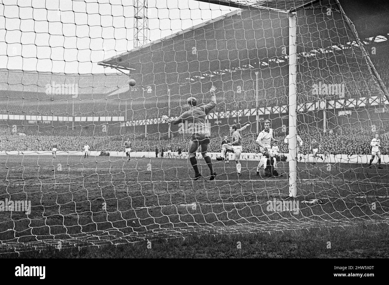 FA Cup Fünfte Runde Spiel im Goodison Park. Everton 2 / Tranmere Rovers 0. Aktion während des Spiels. 9.. März 1968. Stockfoto