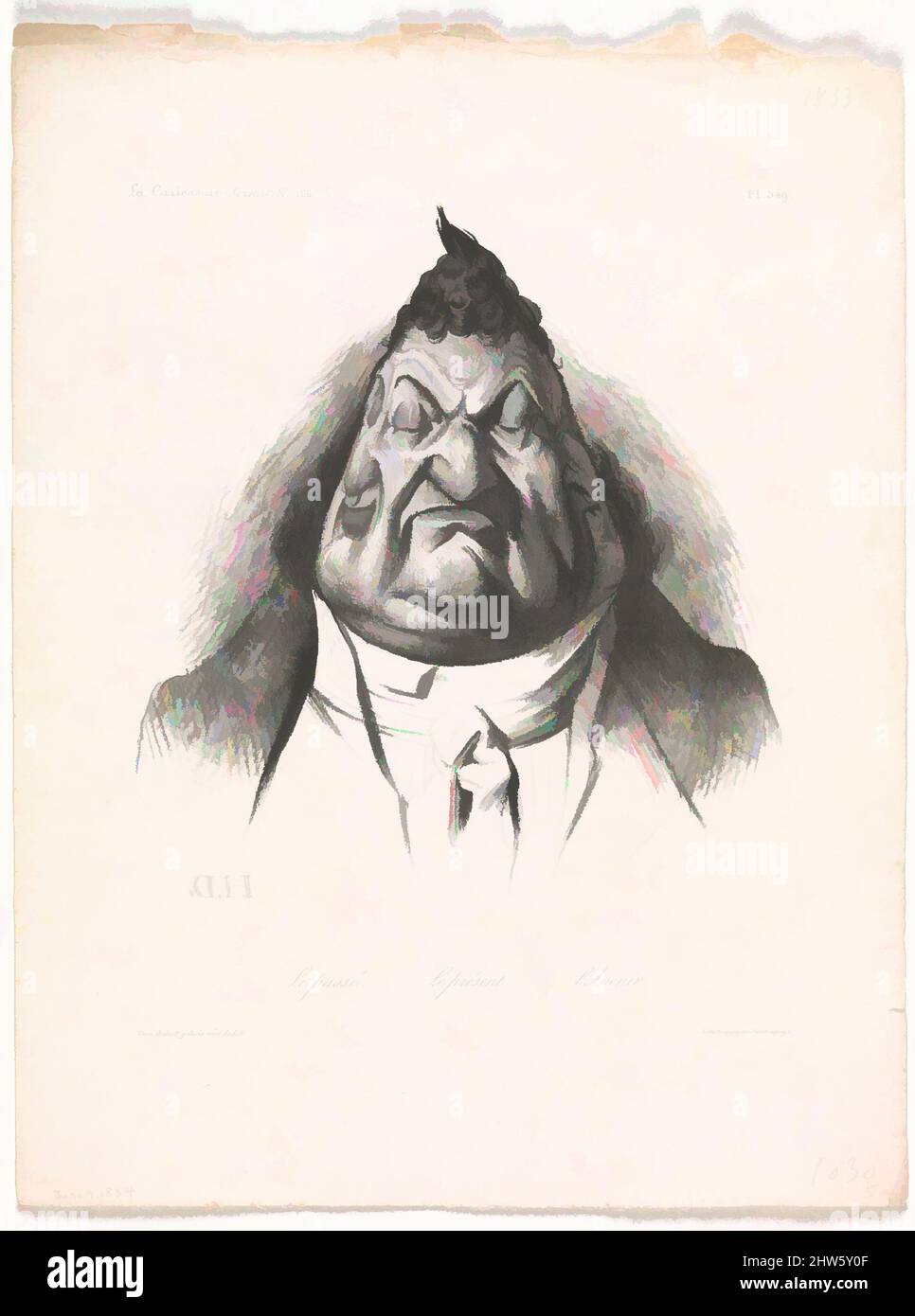 Kunst inspiriert von Vergangenheit, Gegenwart und Zukunft (Le passé – Le présent – L'Avenir), veröffentlicht in La Caricature, Nr. 2 166, 9. Januar 1834, 9. Januar 1834, Lithographie, Blatt: 13 3/4 × 10 5/8 Zoll (35 × 27 cm), Drucke, Honoré Daumier (Französisch, Marseille 1808–1879 Valmondois), Daumier, Klassische Werke, die von Artotop mit einem Hauch von Moderne modernisiert wurden. Formen, Farbe und Wert, auffällige visuelle Wirkung auf Kunst. Emotionen durch Freiheit von Kunstwerken auf zeitgemäße Weise. Eine zeitlose Botschaft, die eine wild kreative neue Richtung verfolgt. Künstler, die sich dem digitalen Medium zuwenden und die Artotop NFT erschaffen Stockfoto