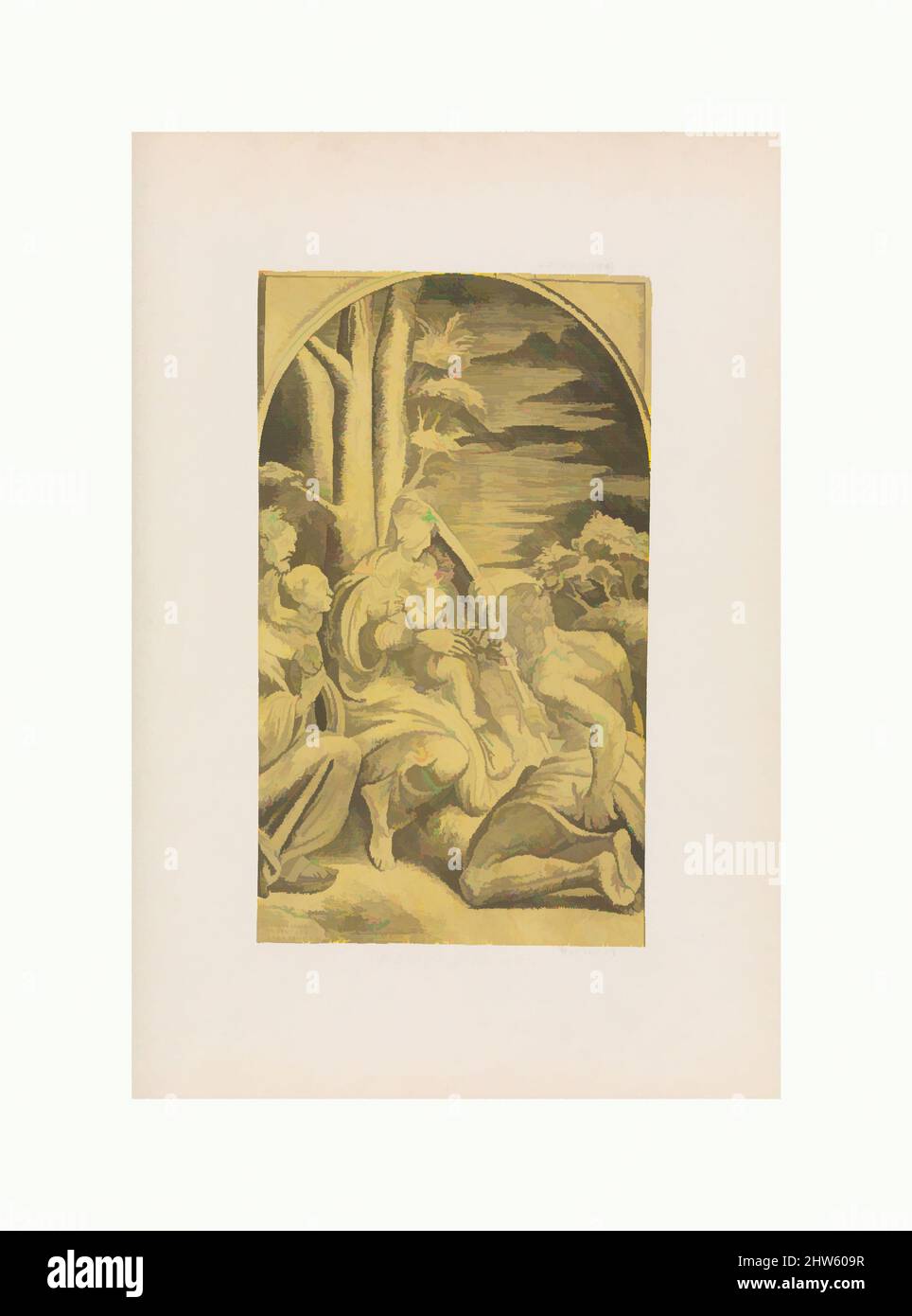 Kunst inspiriert von der Madonna mit Kind mit St. Bernardino von Sienna und St. Jerome, Gravur, Drucke, Giulio Bonasone (Italienisch, aktives Rom und Bologna, 1531–nach 1576), After Parmigianino (Girolamo Francesco Maria Mazzola) (Italienisch, Parma 1503–1540 Casalmaggiore), im Mariette Album, Klassische Werke, die von Artotop mit einem Schuss Moderne modernisiert wurden. Formen, Farbe und Wert, auffällige visuelle Wirkung auf Kunst. Emotionen durch Freiheit von Kunstwerken auf zeitgemäße Weise. Eine zeitlose Botschaft, die eine wild kreative neue Richtung verfolgt. Künstler, die sich dem digitalen Medium zuwenden und die Artotop NFT erschaffen Stockfoto